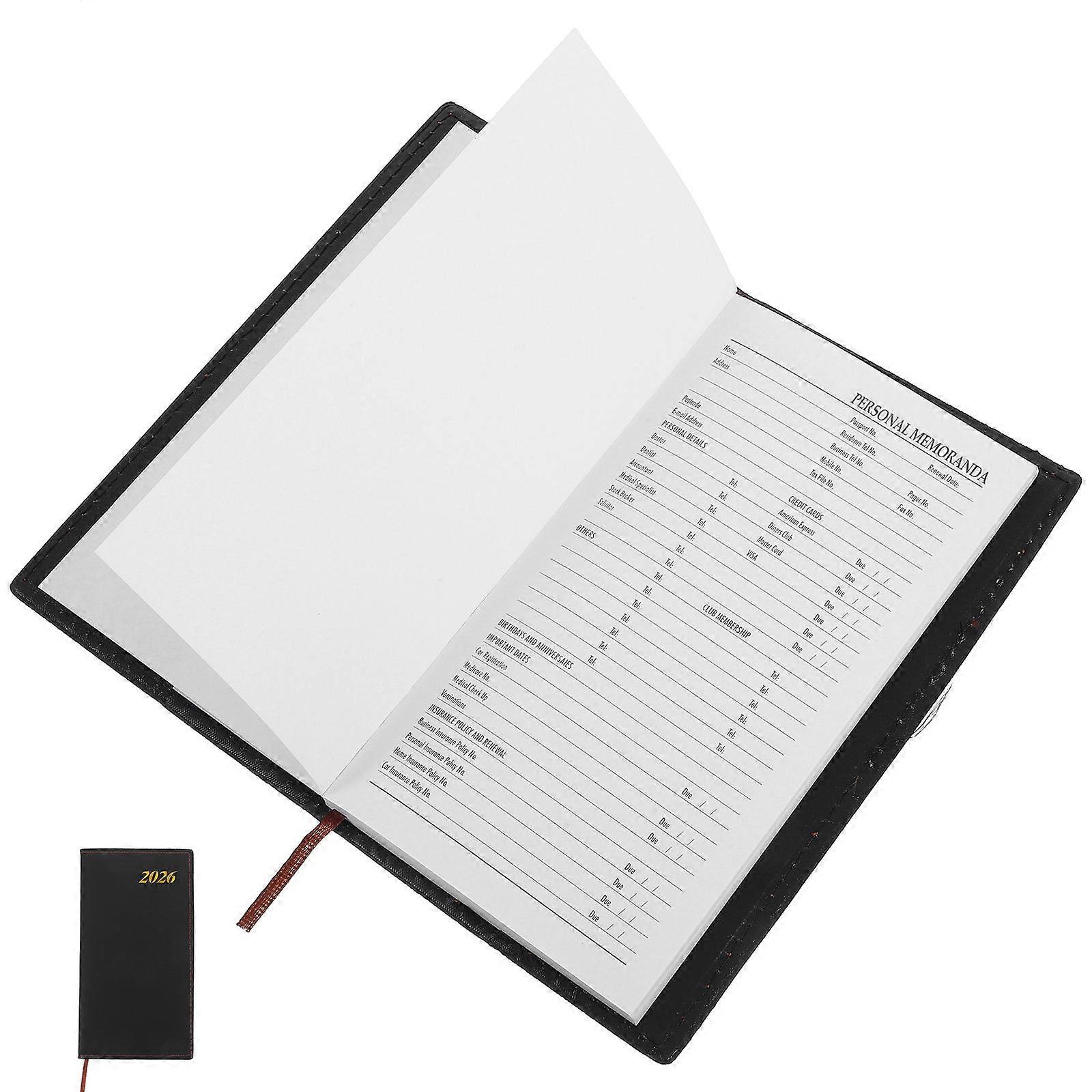 Weekly Planner 3Pcs Pocket Size Notebook for Weekly Planning 2026 Black