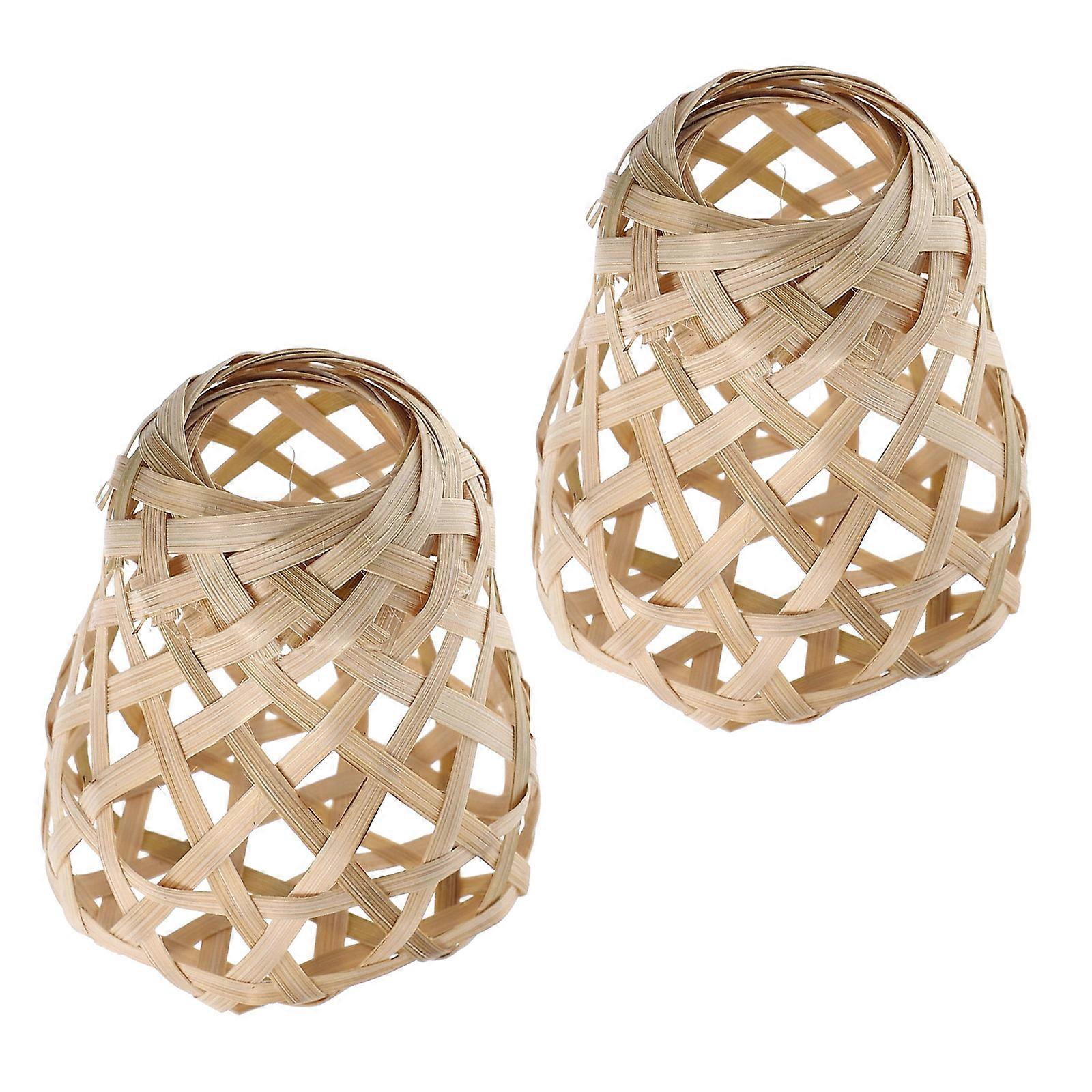 Bamboo Lamp Shade For Table Lamp Decoration 6Pcs Khaki Color Designed For Home Users Offering Light Protection And A Relaxing Atmosphere