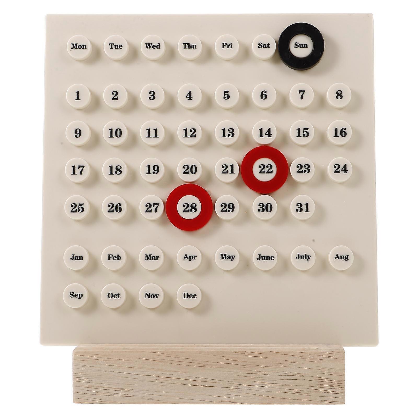 Perpetual Calendar Standing Vintage Desktop Accessory for Workspace Organization 9.3×7.9×1.8in Functional 1Pack