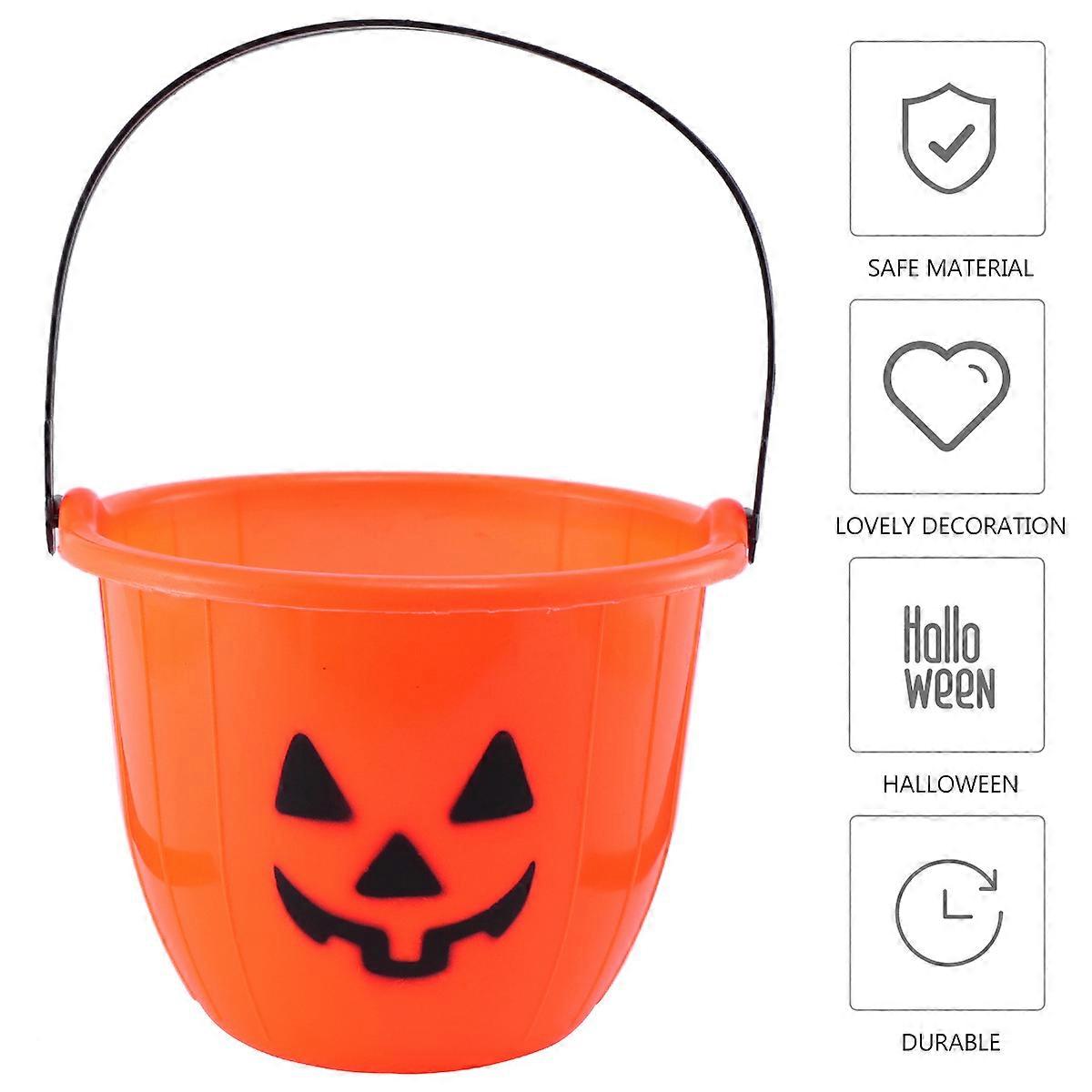 Halloween Gift Barrel Candy Packaging Barrel for Storage 2Pcs Orange