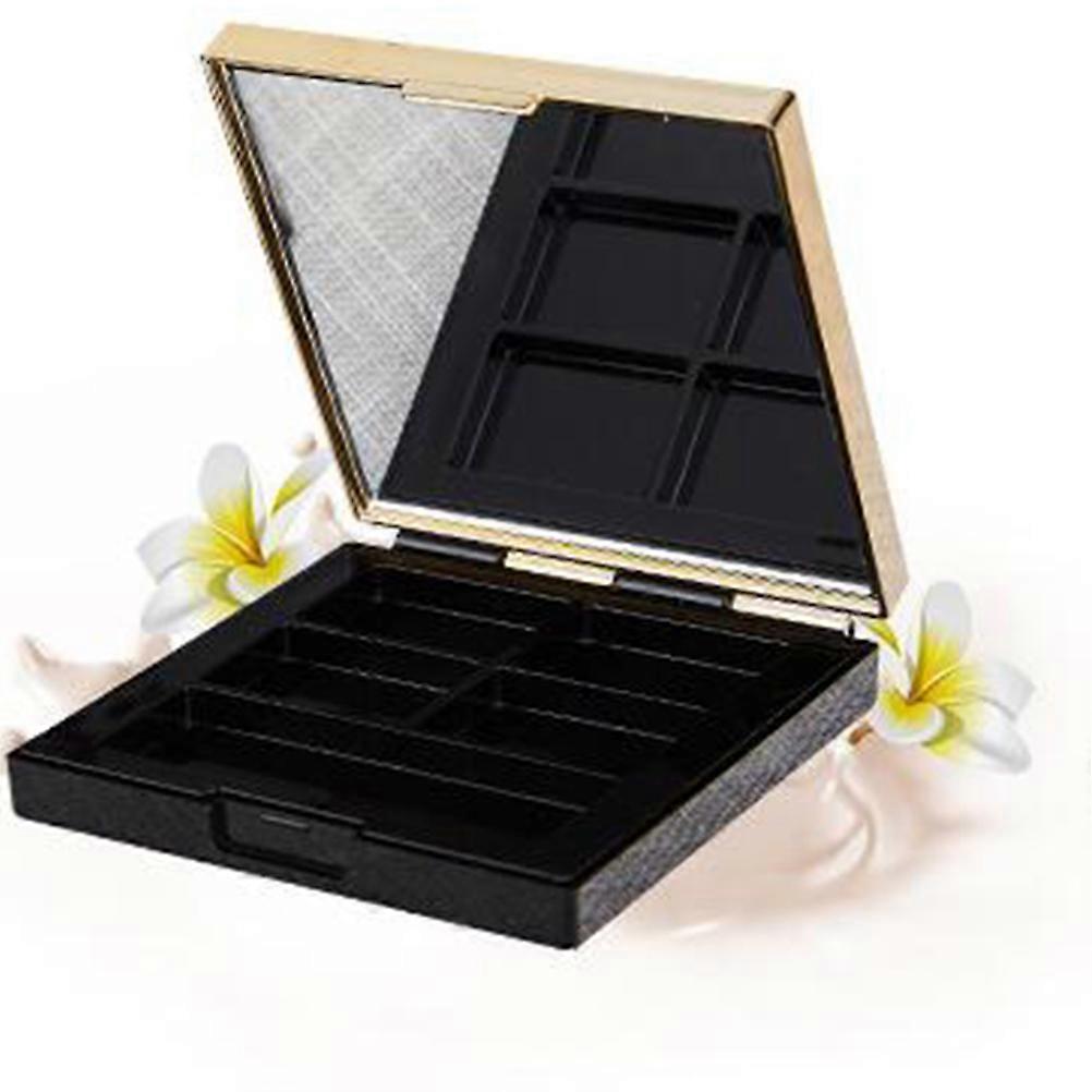 Empty Eyeshadow Dishes DIY Eyeshadow for Women Girls Ladies Black Rectangular 5-Grid Design Storage for Eye Shadow 1Set