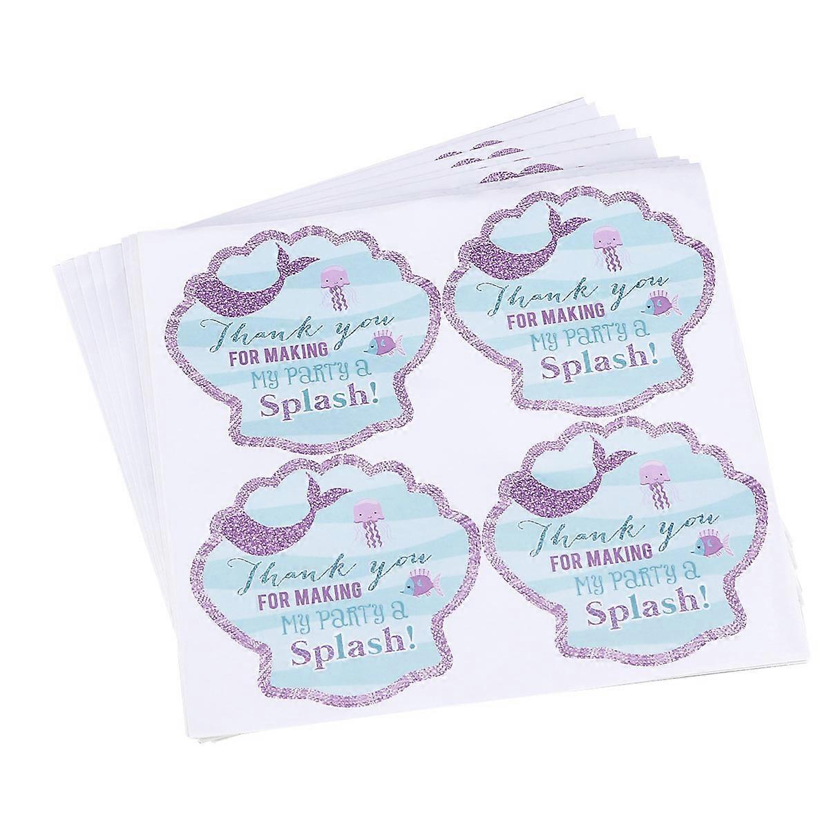 Treat Bag Stickers Mermaid Design for Decoration Use 80Pcs Cookie Bag Labels
