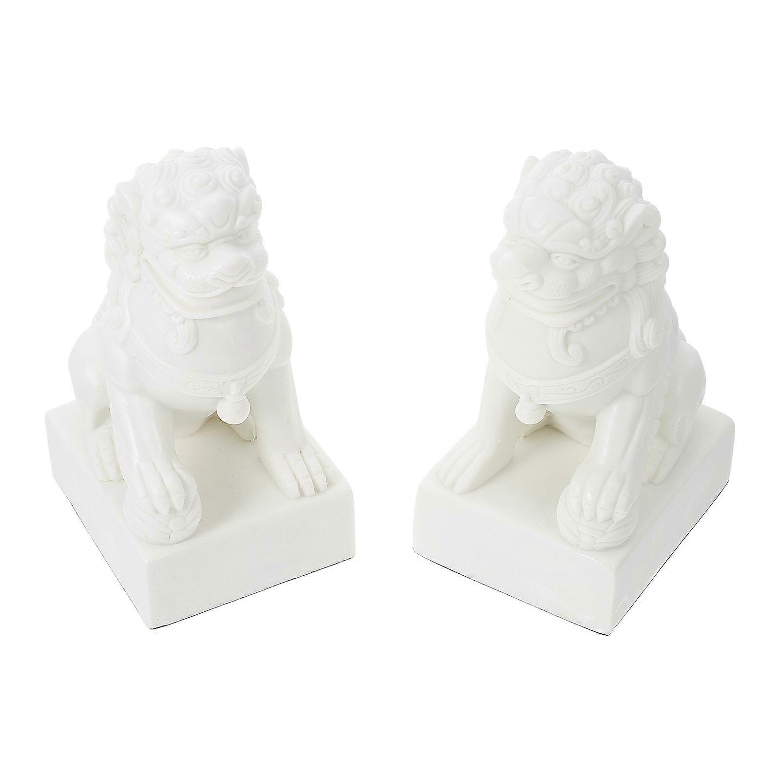 Resin Lion Ornaments Simple Design for Office Decoration 4Pcs