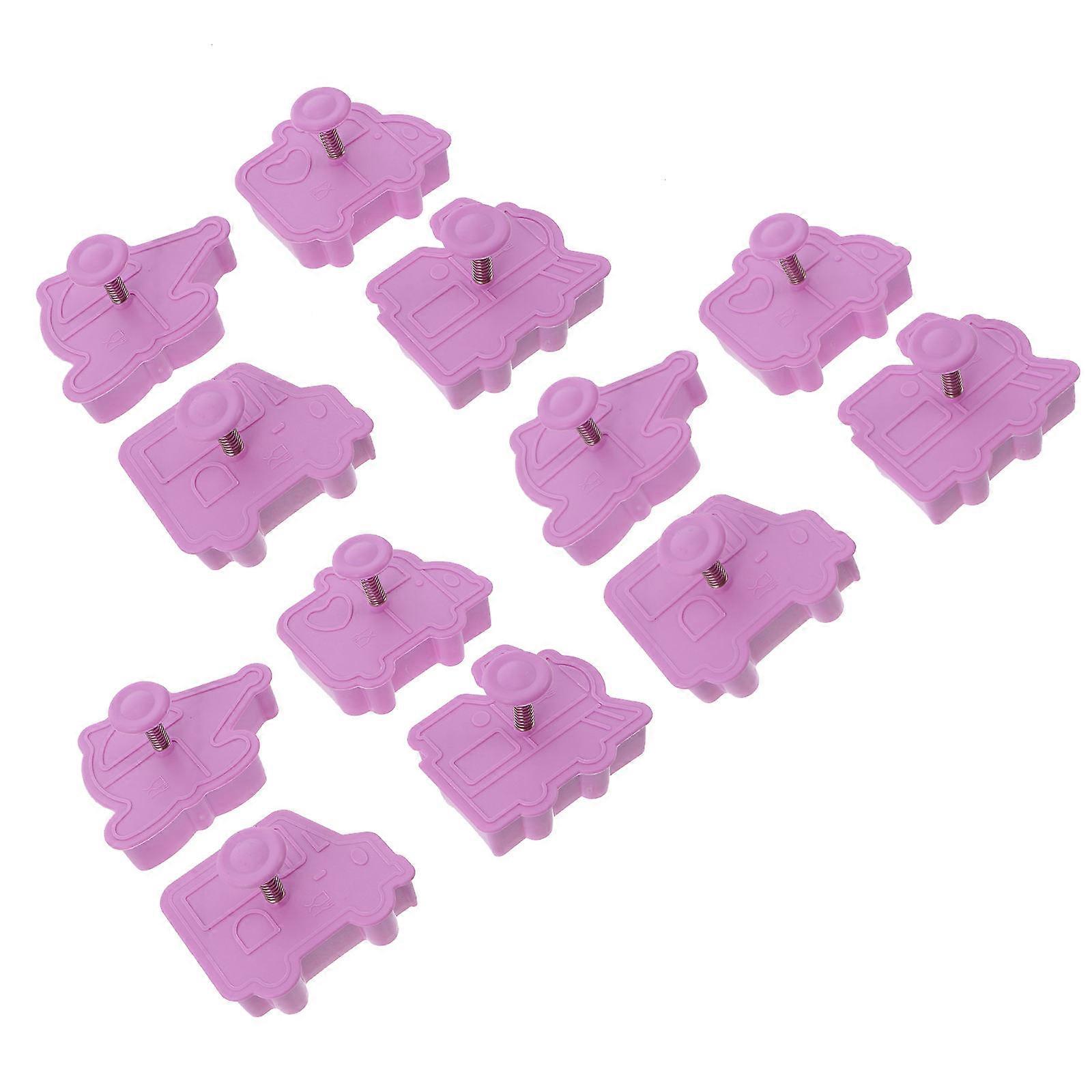 12Pcs Creative Plastic Car Molds For Families And Bakers To Use In Dessert Making And Baking