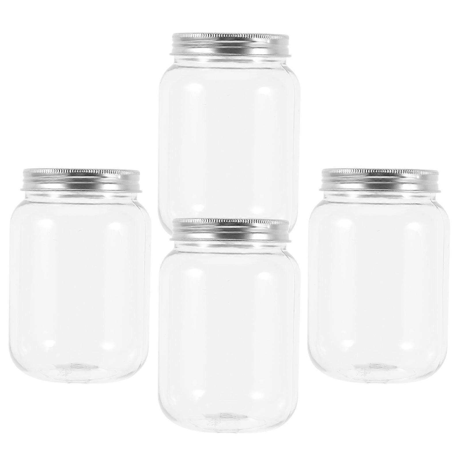 8 Pcs Airtight Containers With Lids Clear Plastic Jars For Kitchen And Office Organization Transparent Simple Design