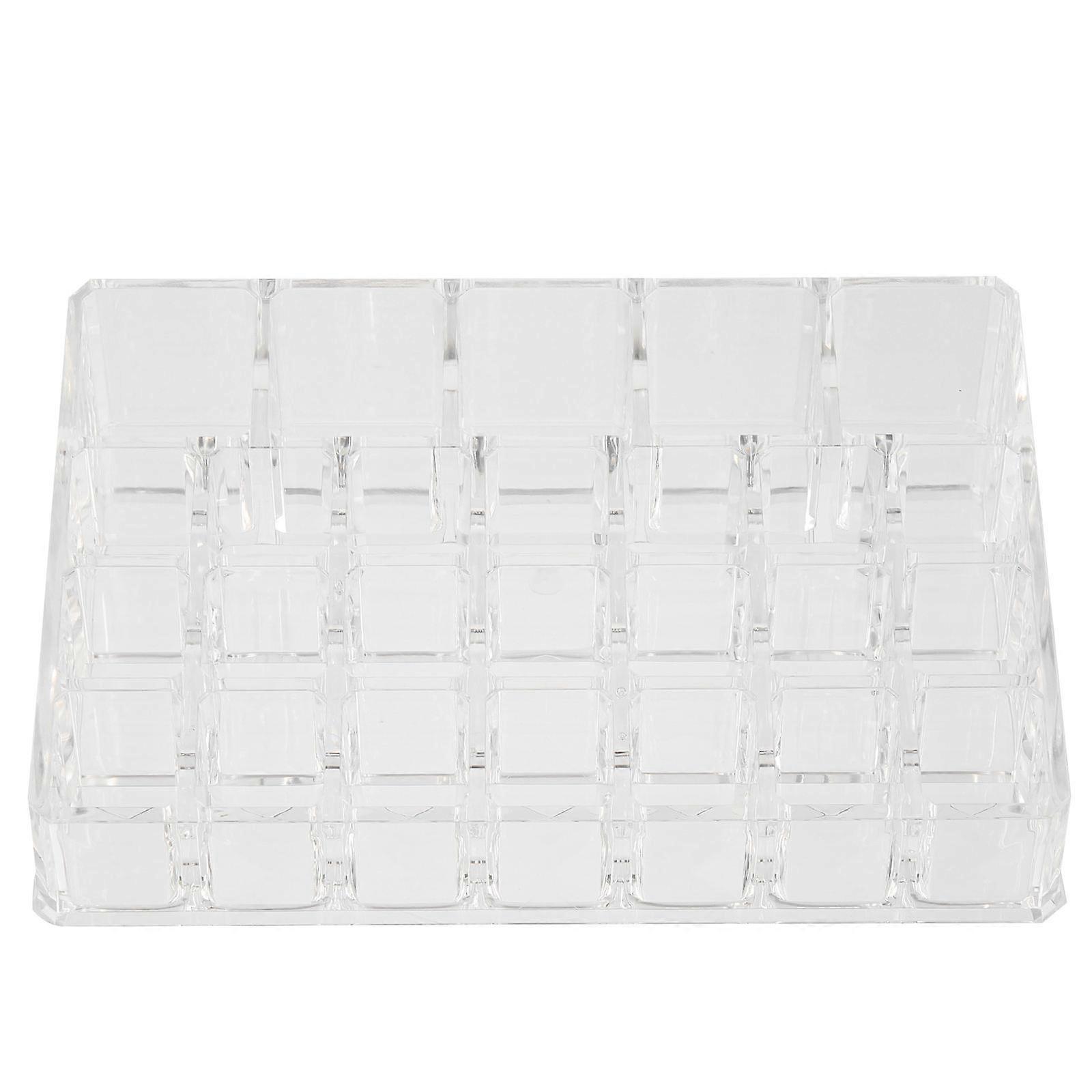 Multi-Grid Lipstick Holder Desktop Lipstick Organizer for Display 2Pcs Transparent