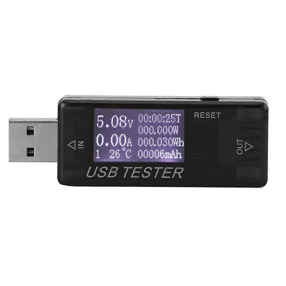 Högkvalitativ 8-i-1 USB-strömspänningsprovare USB-testare QC2.0usb svart