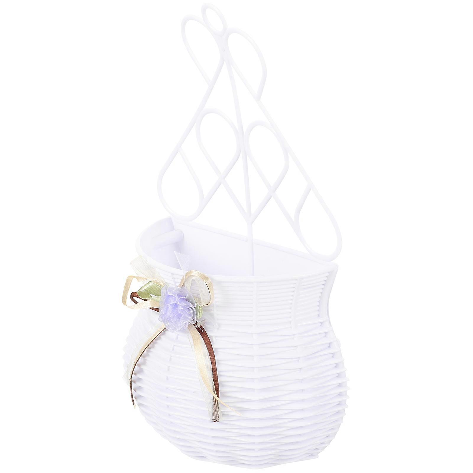 Flower Arrangement Basket White PP for Storage with Rustic Charm