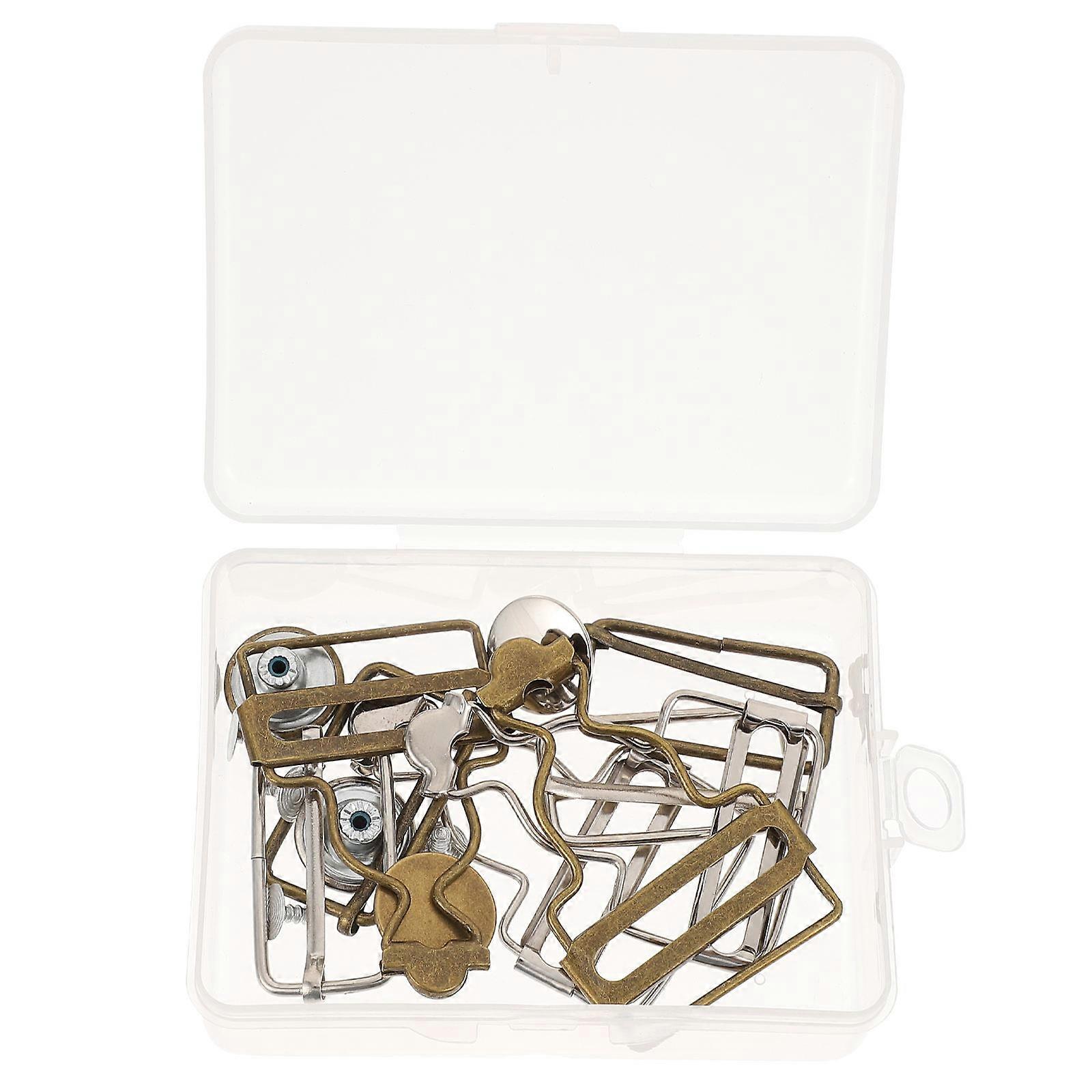 6 Boxes Adjustable Metal Overalls Buckles Gourd Fasteners for Pants Use