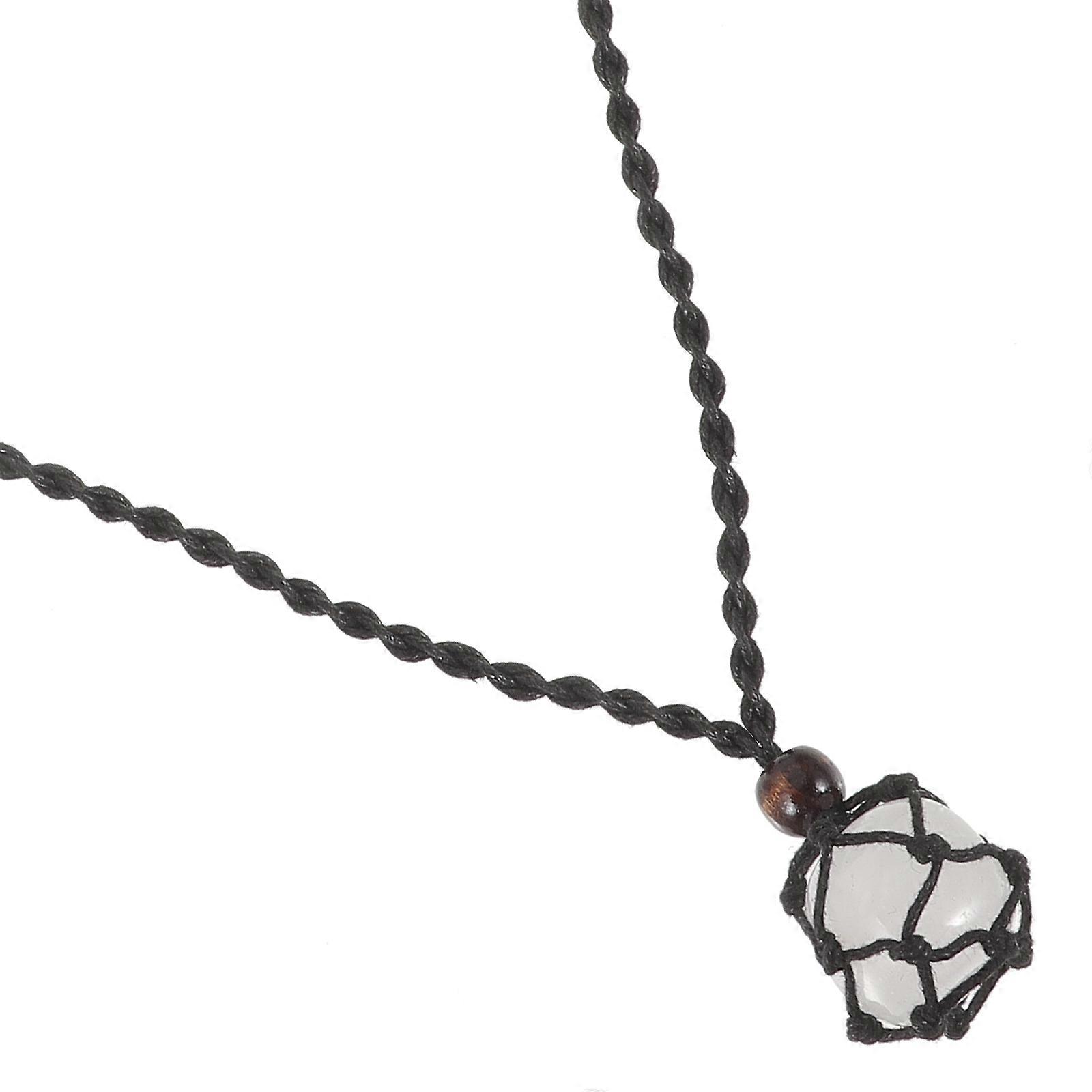 Crystal Necklace Gemstone Pendant Necklace for Decoration 2Pcs Rope Adjustable