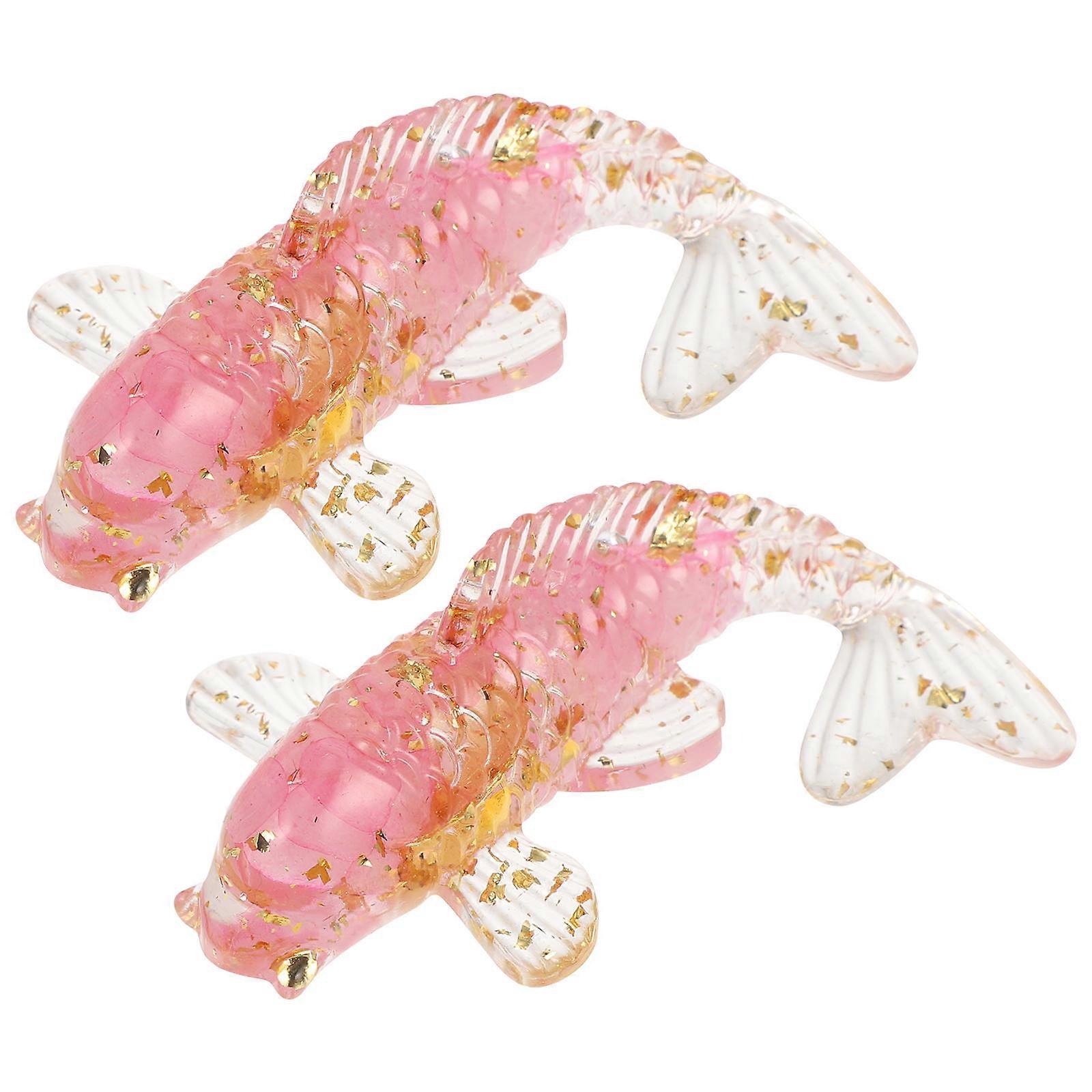 Small Crystal Fish Statue Table Fish Figurine for Decor 4Pcs Set