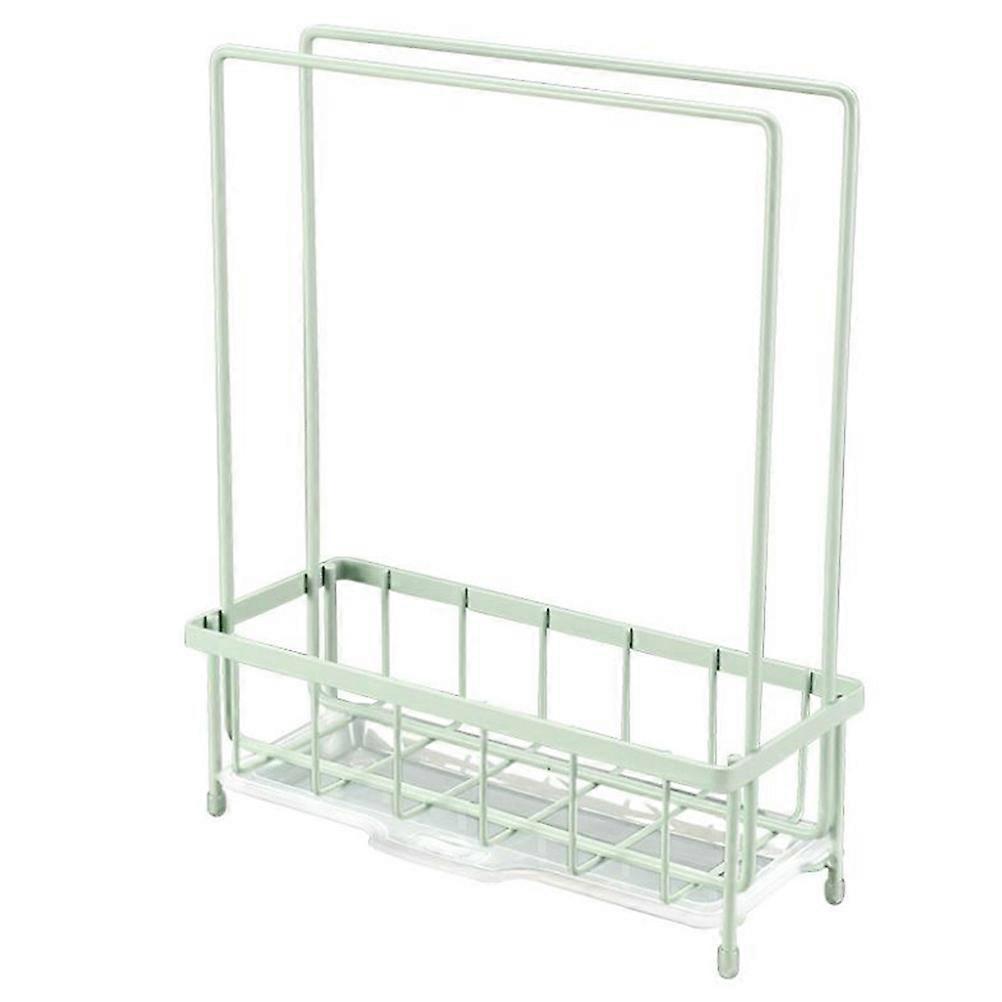 Drainage Holder Iron Wire Sponge Shelf for Kitchen Use 1Pcs Light Green