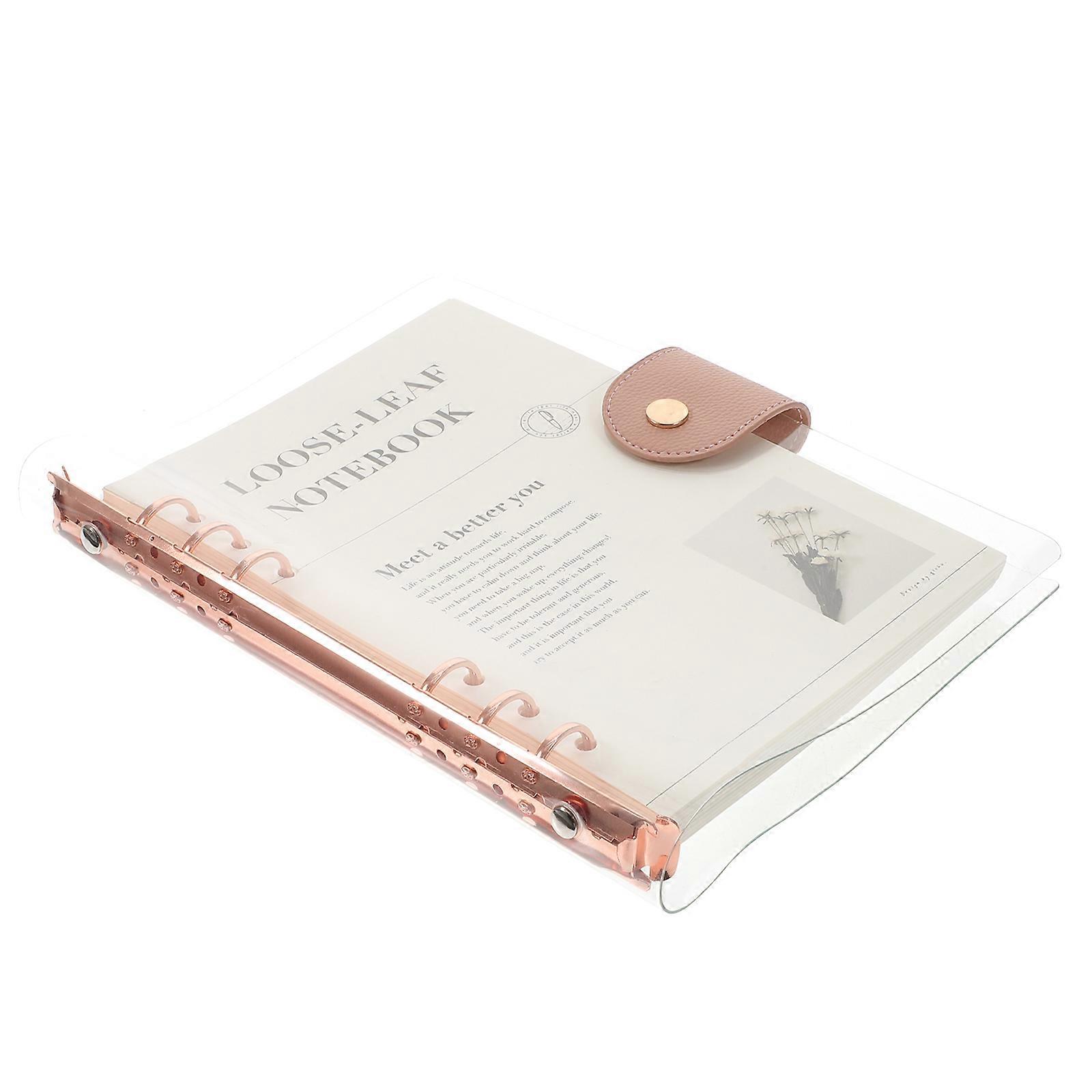 Lovely Loose-Leaf Notebook Portable Binder for Writing Use Transparent 2Pcs