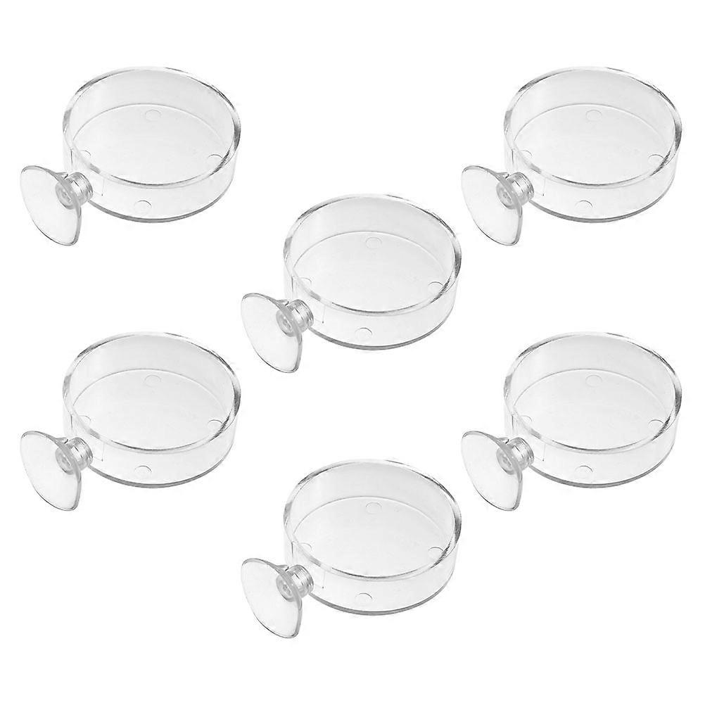 Fish Feeder Bowl Made of Acrylic with Suction Cups 24Pcs for Aquarium