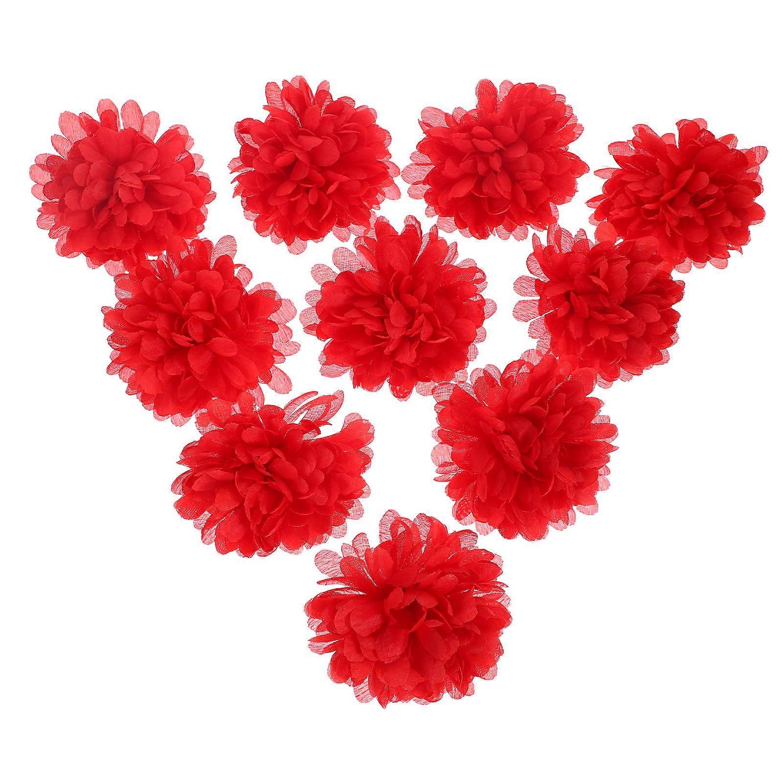 Artificial Marigold Red Flower Prop for Home Decor 30Pcs Pack