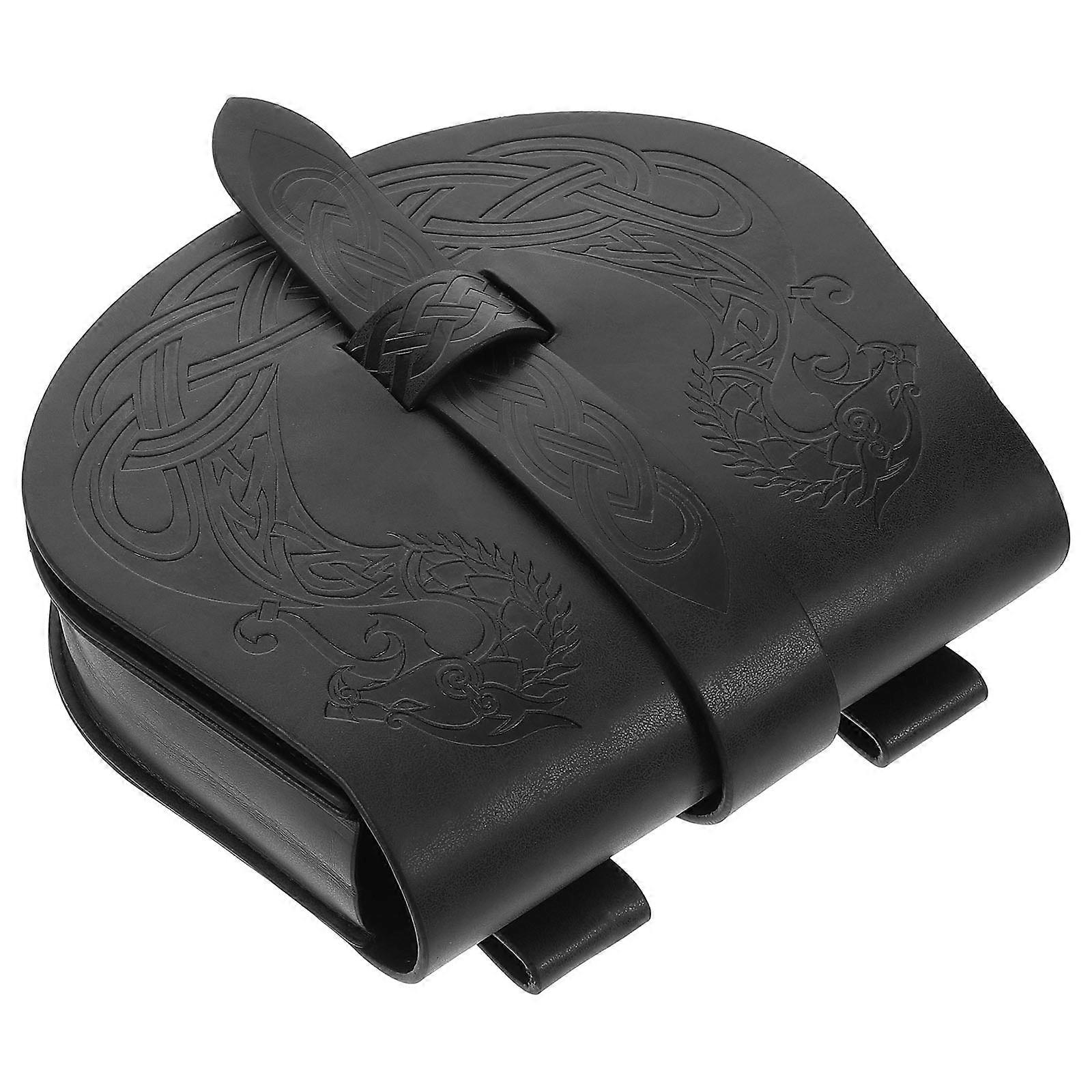 Medieval Saddle Bag Black Pouch for Bike Use 2Pcs