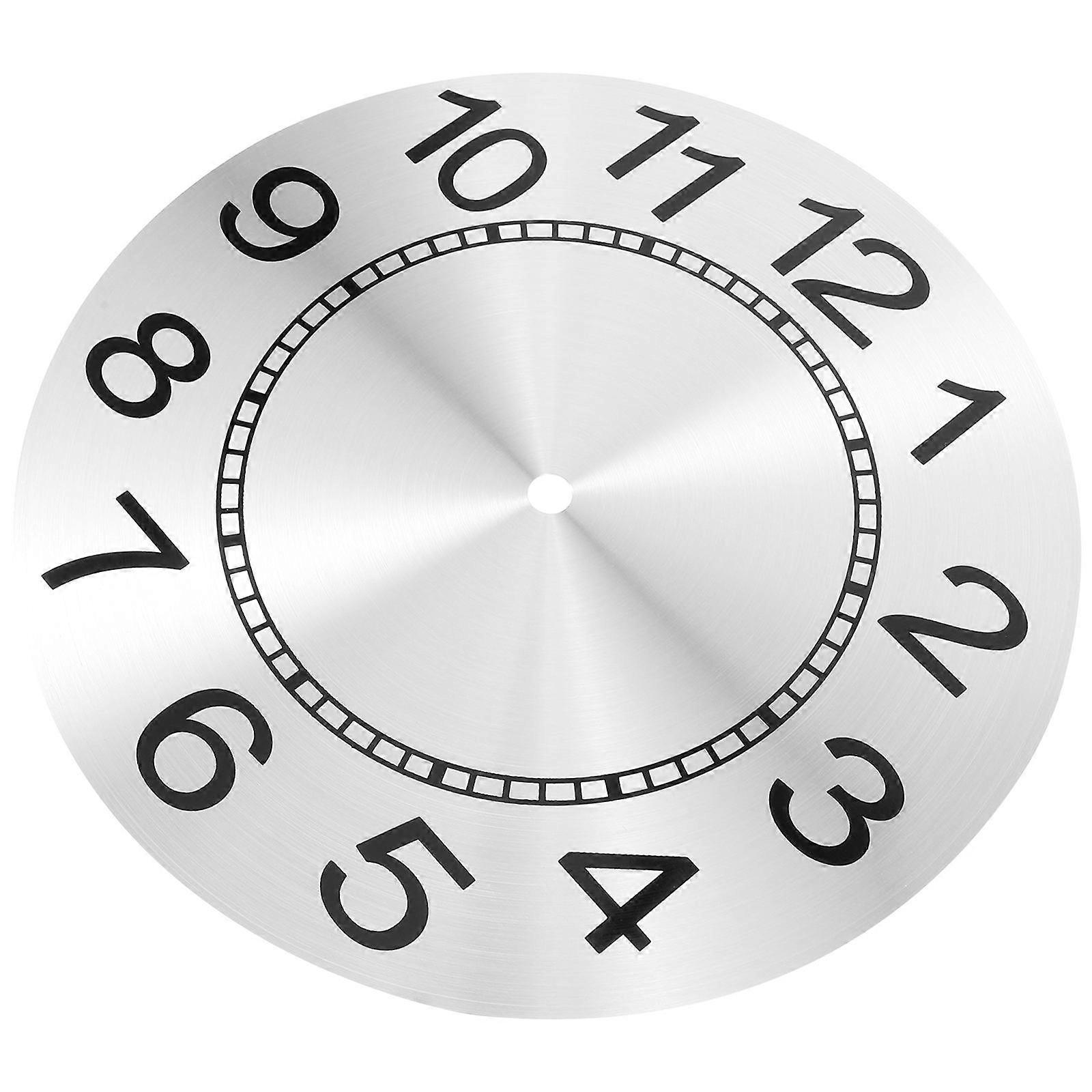 DIY Clock Dial Round Clock Dial Replacement for 4Pcs Silver Aluminum