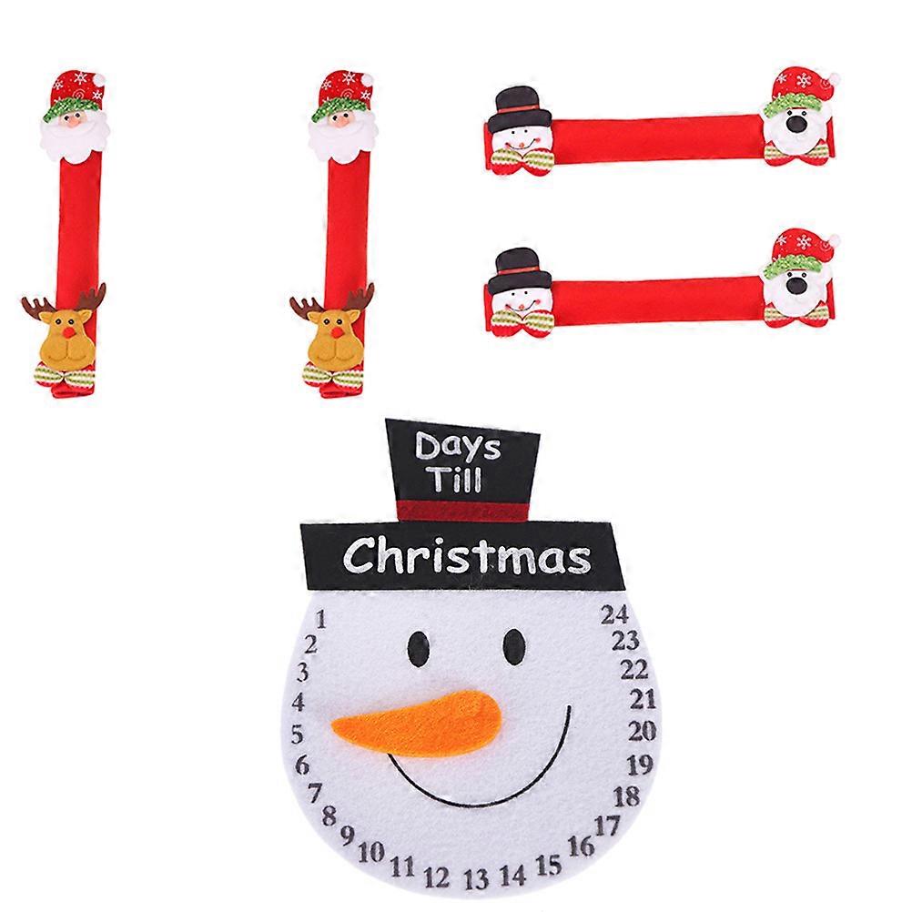 Christmas Handle Gloves Refrigerator Handle Covers for Decoration 1Set Set