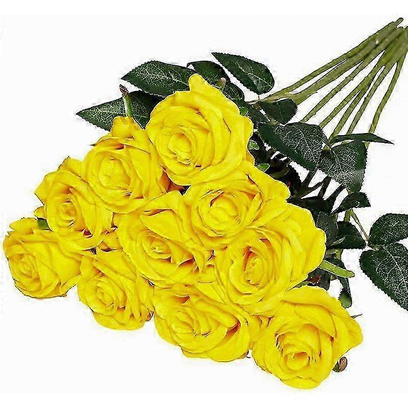 Zihaisheng 12パックハロウィンデコレーションブラックローズ造花レアリ