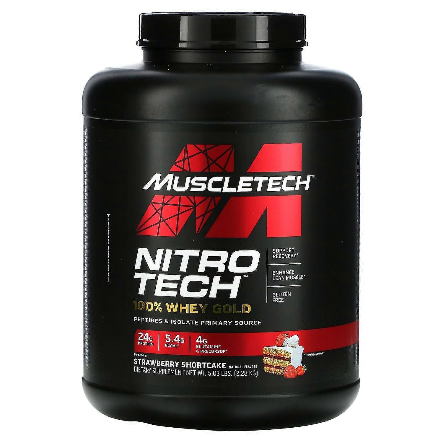 MuscleTech, Nitro Tech 100% Whey Gold, Strawberry Shortcake, 5.03 lbs (2.28 kg)