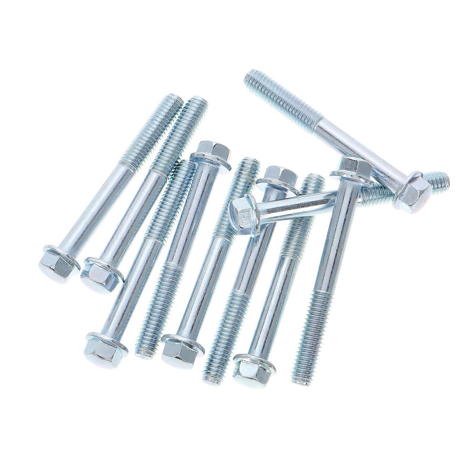 Engine Mounting Kit Metal Screws for Motorcycle Use 10Pcs Silver