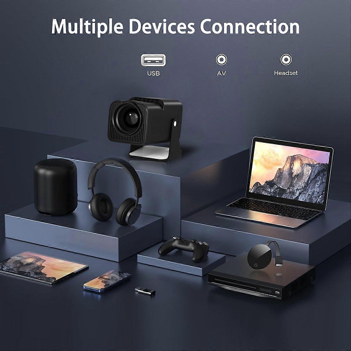 壁投影型 4K ウルトラHD ホームシアタープロジェクター ブラック 英国プラグ