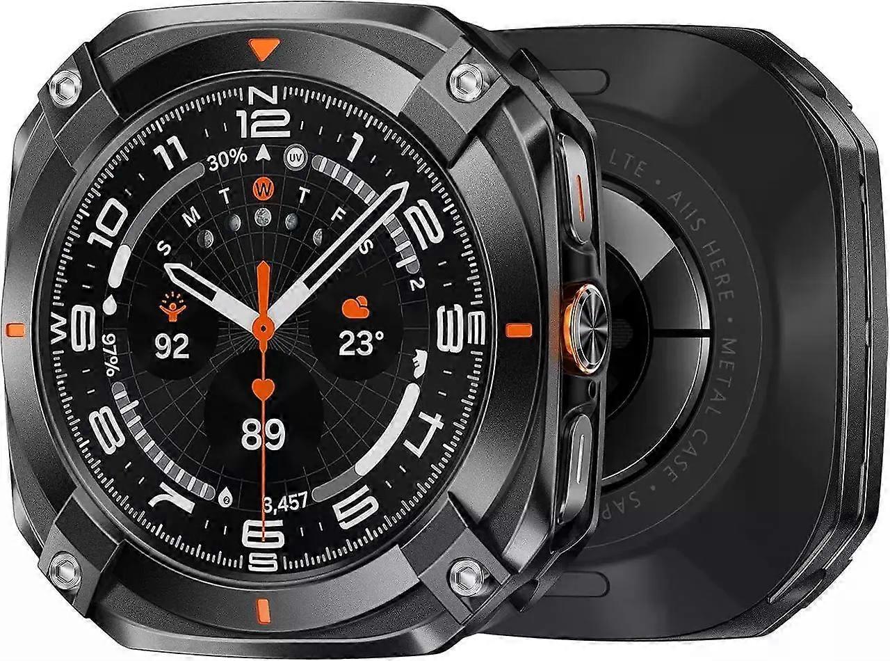 Metal Case for Samsung Galaxy Watch Ultra (2025/2024), Rugged Stainless Steel Protective Bezel with Back Cover, Bumper Cover for Samsung Galaxy Ultra
