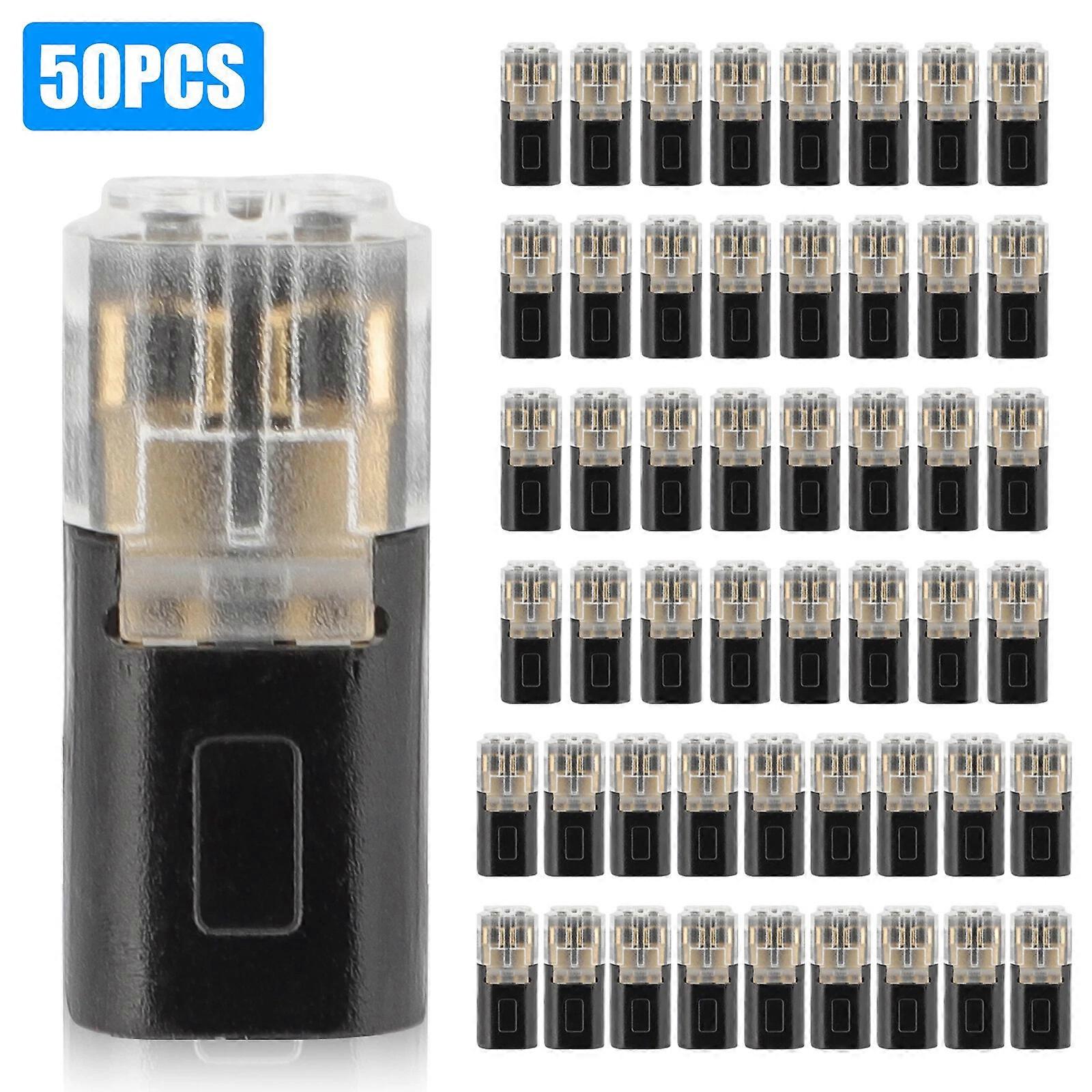 50PCS Double-Wire Plug-in Cable Snap Connector Terminal Block w/ Locking Buckle