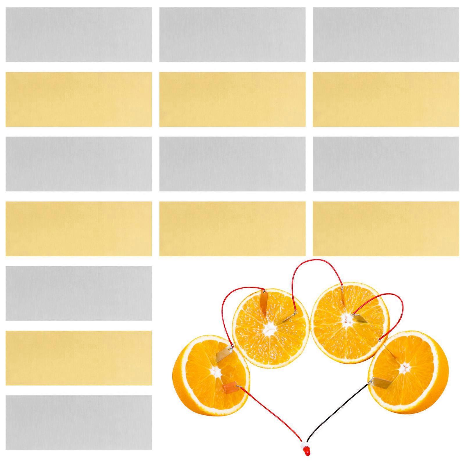 Zinc Copper Plates For Science Education Purposes 5.00X2.00X0.10Cm Assorted Color 10 Pairs Suitable For Classroom Learning