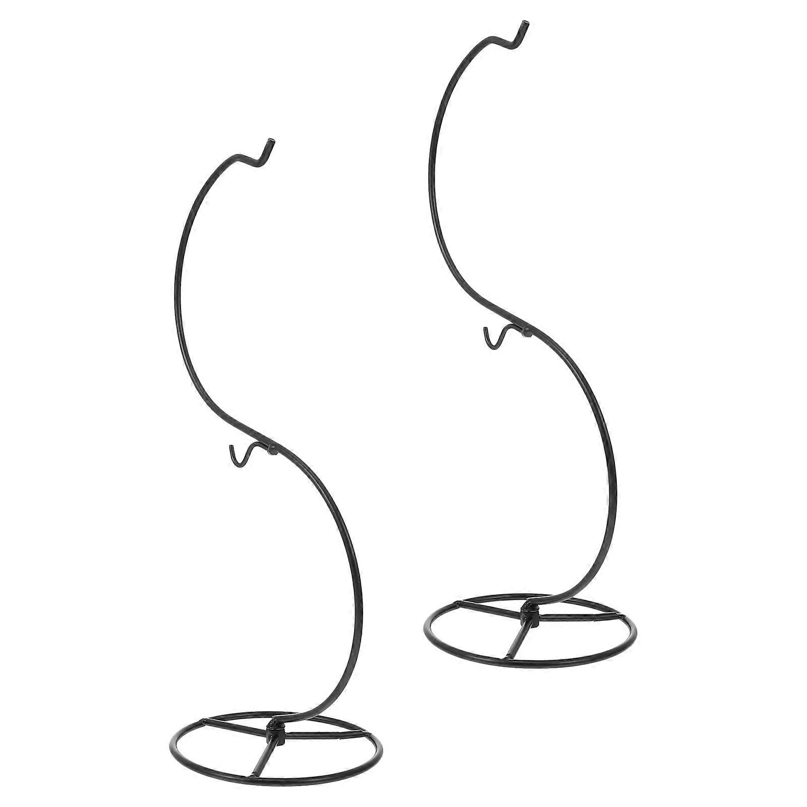 Crystal Ball Hanging Hook Iron Ornament Display Stand for Decor 2Pcs