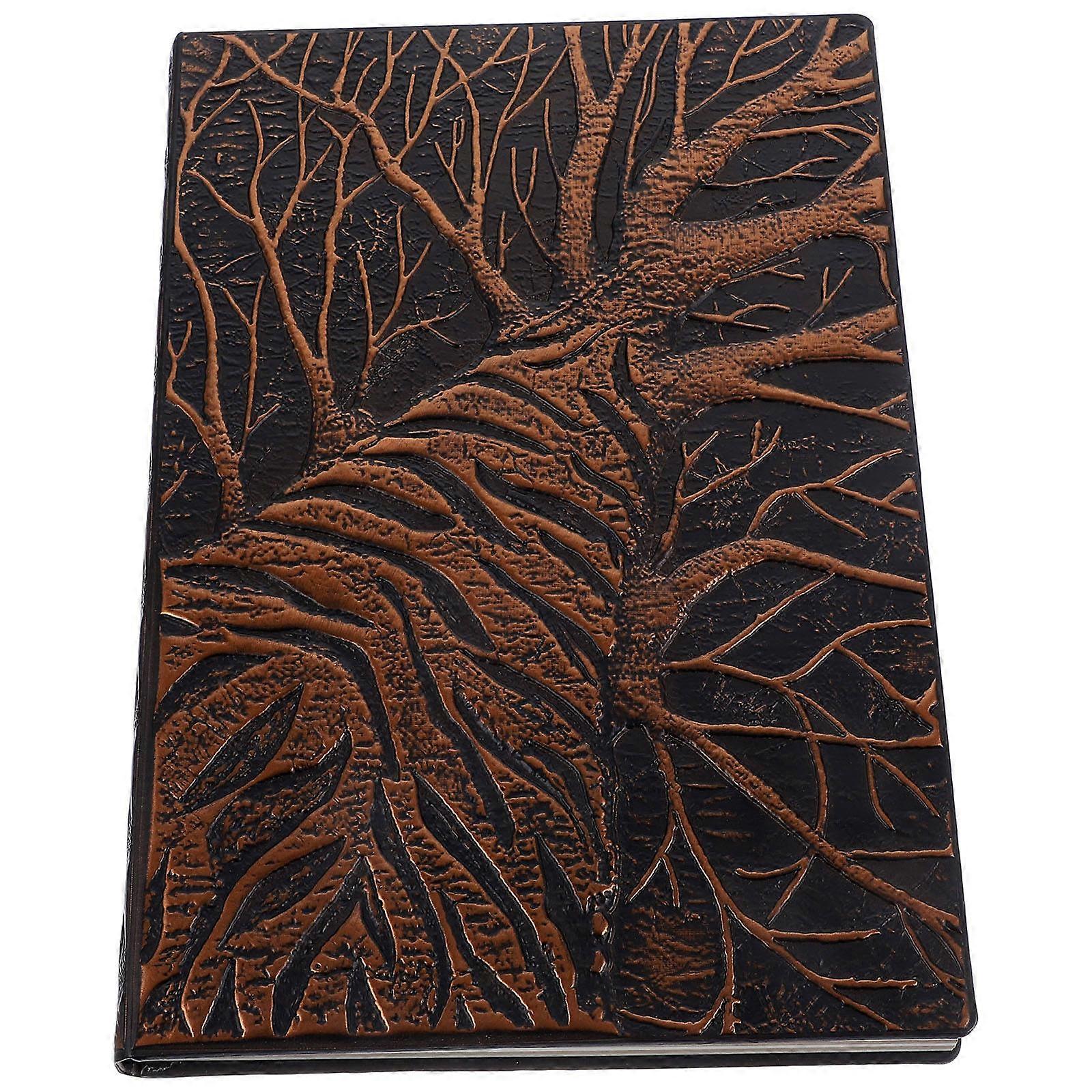 3Pcs Coffee Retro Embossed Notebook for Writing Use