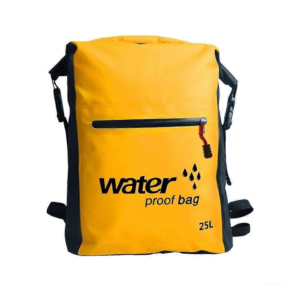 25L Waterproof Backpack For Mountaineering With Sponge Shoulder Straps And Strong Zippers Yellow