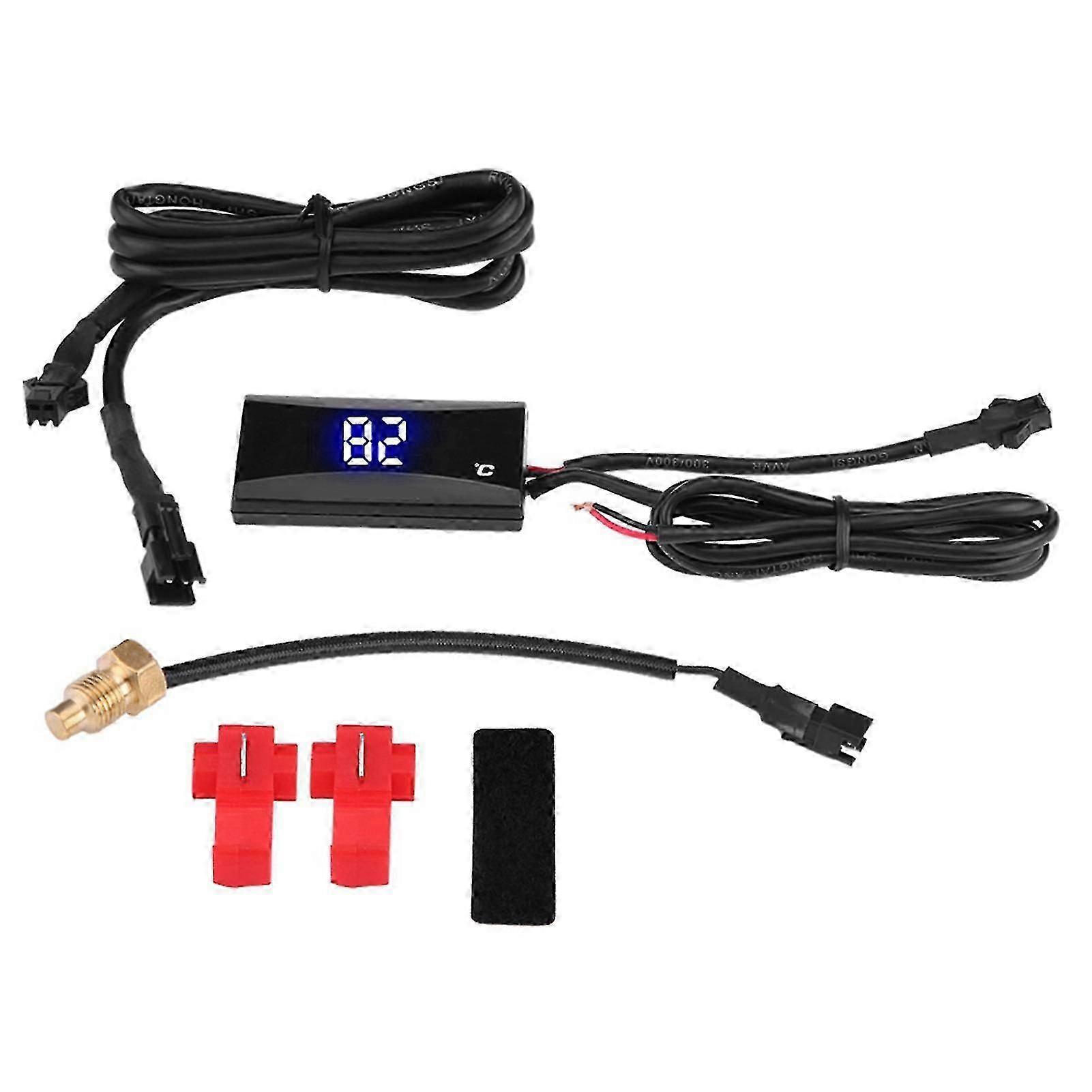 Digital Motorcycle Water Temperature Gauge with Blue Display
