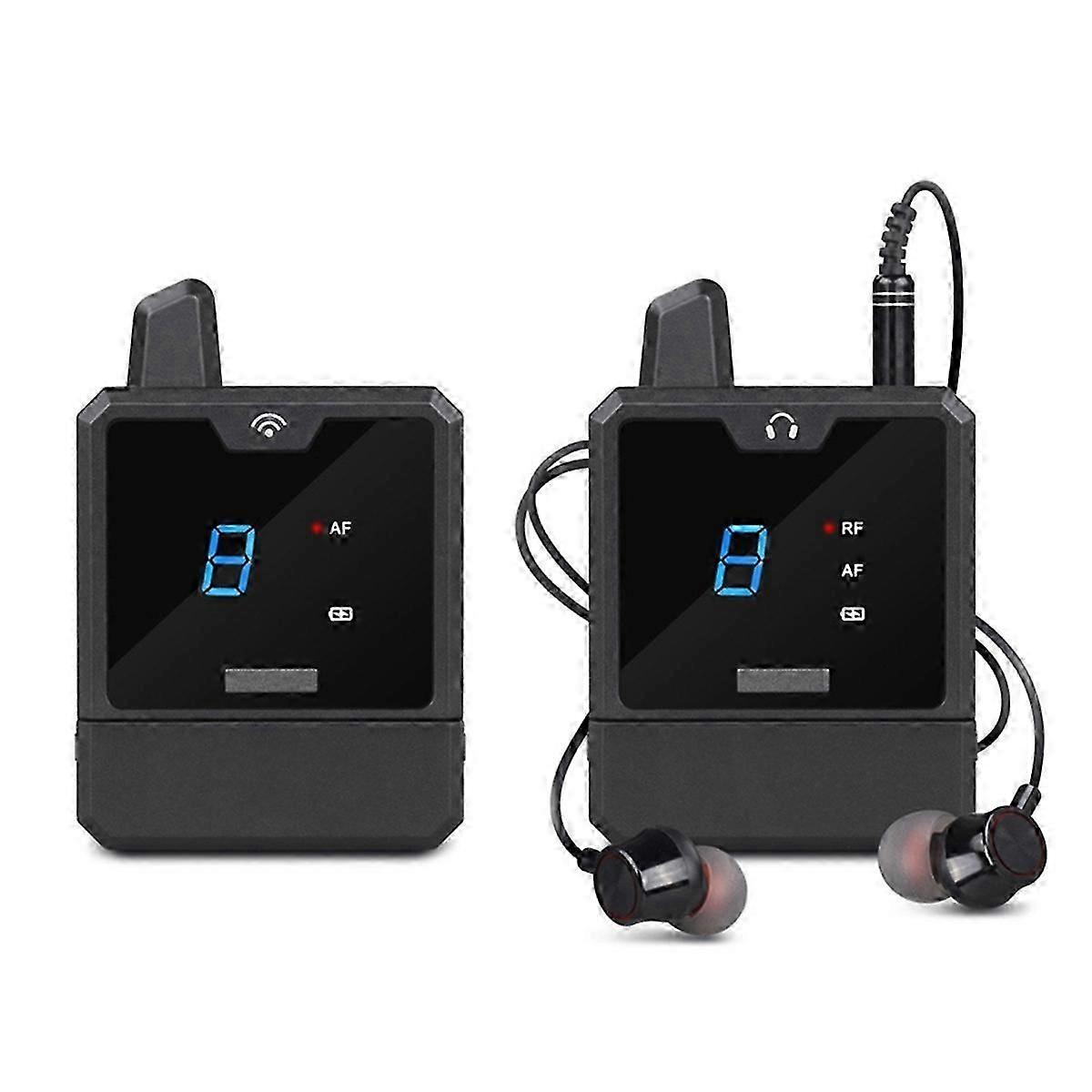 UHF IEM Wireless in-Ear Monitor System Audio-Mini UHF Rechargeable for Music Audio Monitoring Live B
