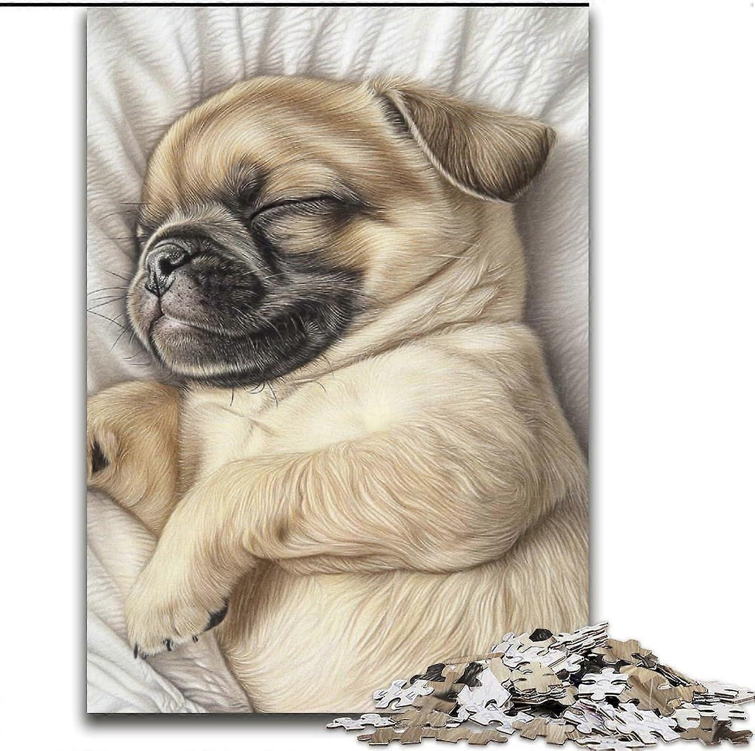Puzzle für Erwachsene und Jugendliche, schlafender Mops, Puzzle für Erwachsene, Geburtstagsgeschenk, Geschenke, Wandkunst – PT 881