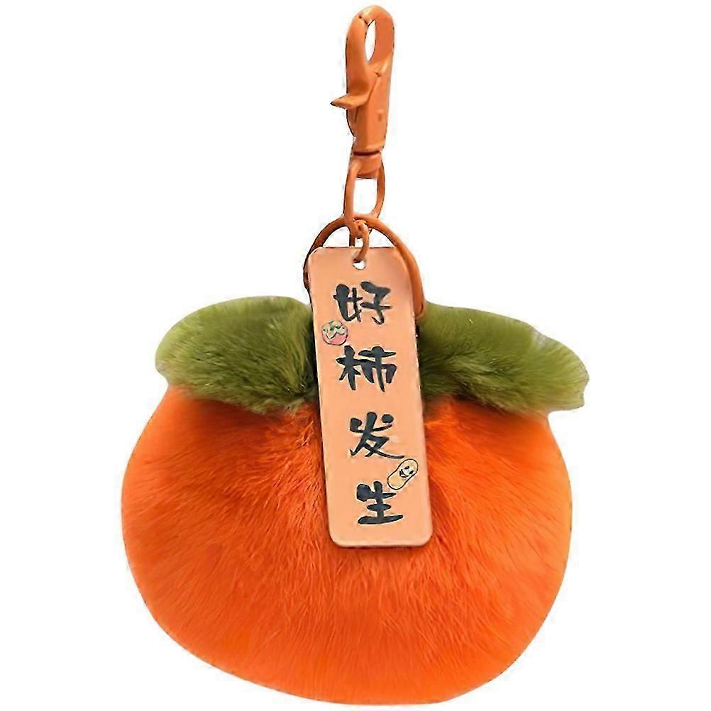 Peluche Persimmon Keychain Backpack Charm Stuffed Fruit Keyring Backpack Accessoire