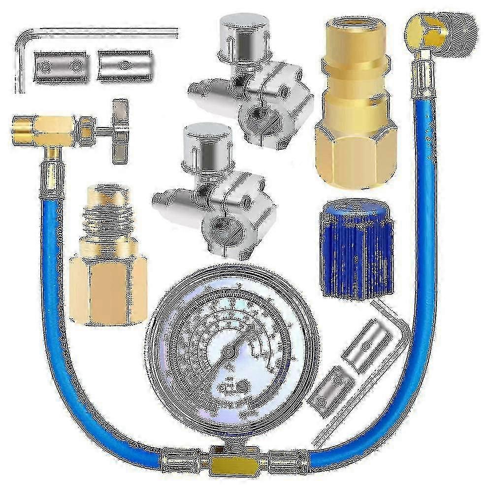 Σωλήνας επαναφόρτισης φρέον ψυγείου με το κιτ μετρητών R134a R12 R22, με τη βαλβίδα βρύσης διάτρησης Bpv31, για A /c