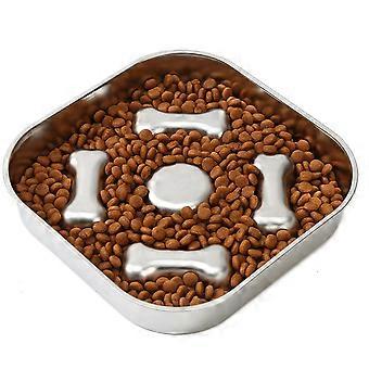 Slow Feeder-Napf aus Edelstahl für Hunde und Katzen – rutschfeste Basis, rund, 24,9 cm Durchmesser