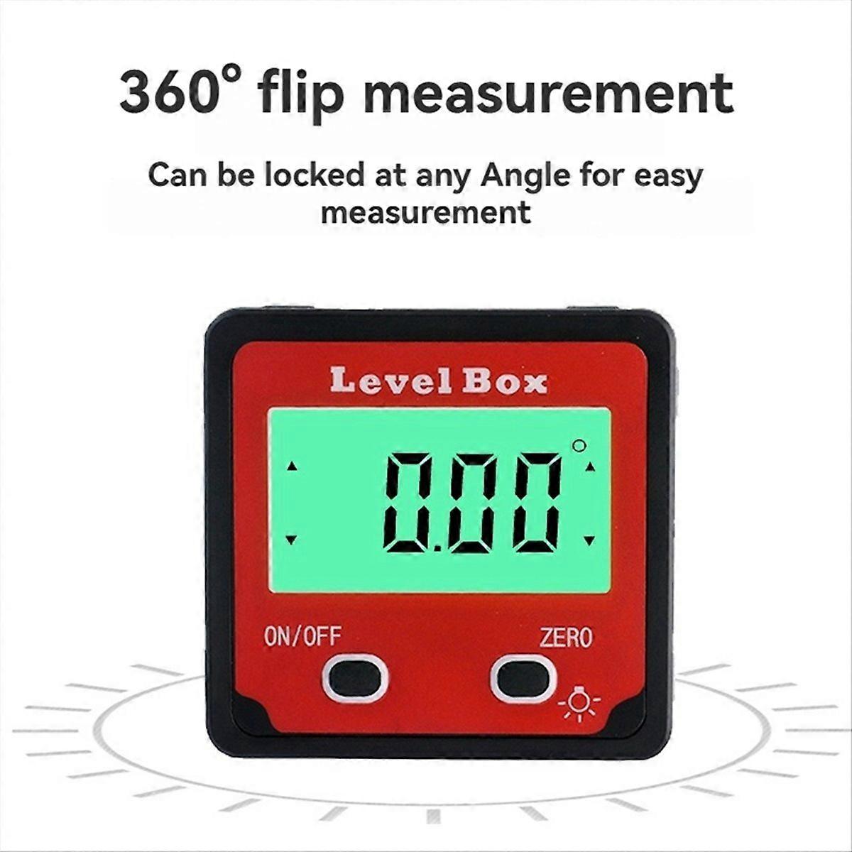 4x90 Degree 2 Button Digital Display Inclination Box Level Protractor