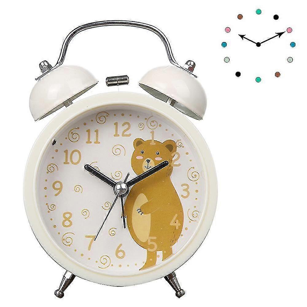Non-ticking Twin Bell Alarm Clock - Metal Frame With Backlight Function