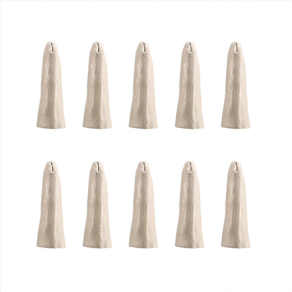 Leather Finger Protector Finger Thimble Guards Tools,Creamy-White