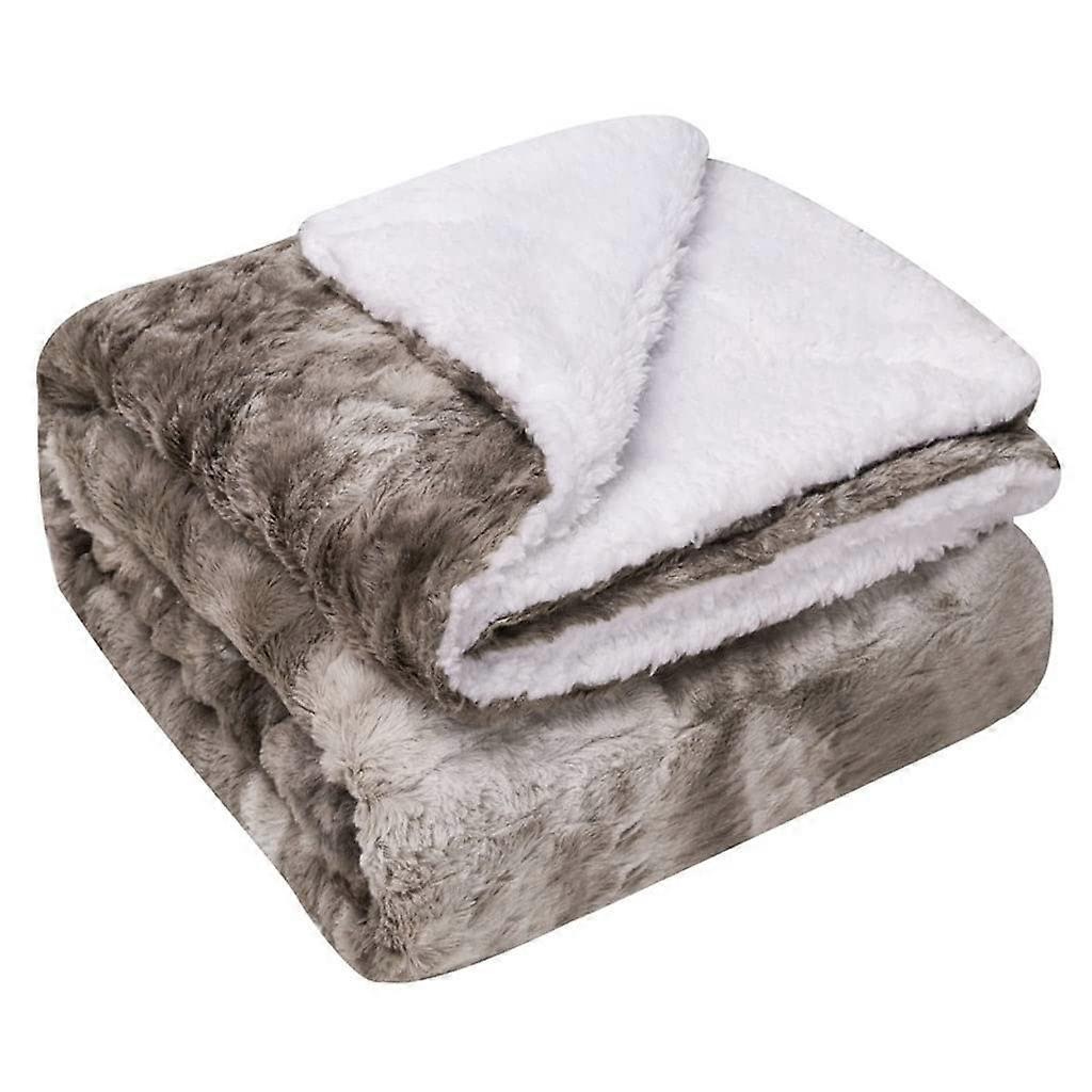 Thick Layer Winter Throw Blanket Plush For Bed Sofa Travel Car 127x152cm Model D