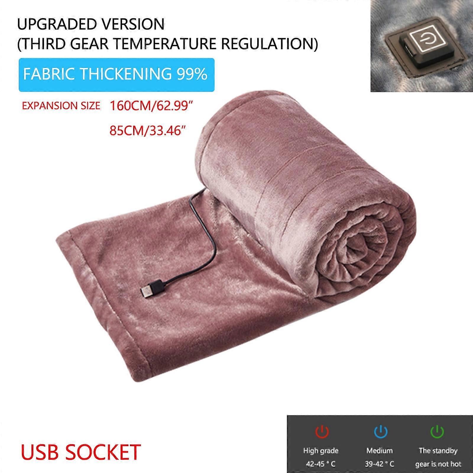 Heated Electric Blanket USB, Flannel Warm Bed Blanket with 3 Heat Settings, Low Voltage & Leak-Proof Design, Compatible with Mattress