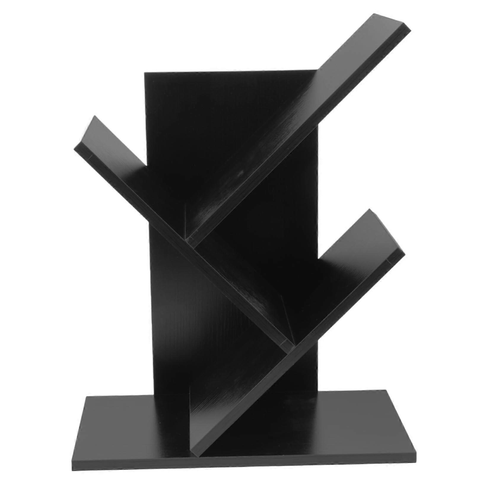 Desktop Bookshelf Walnut Book Rack For Living Room And Office, Easy Installation, Compact Design For Books And Magazines