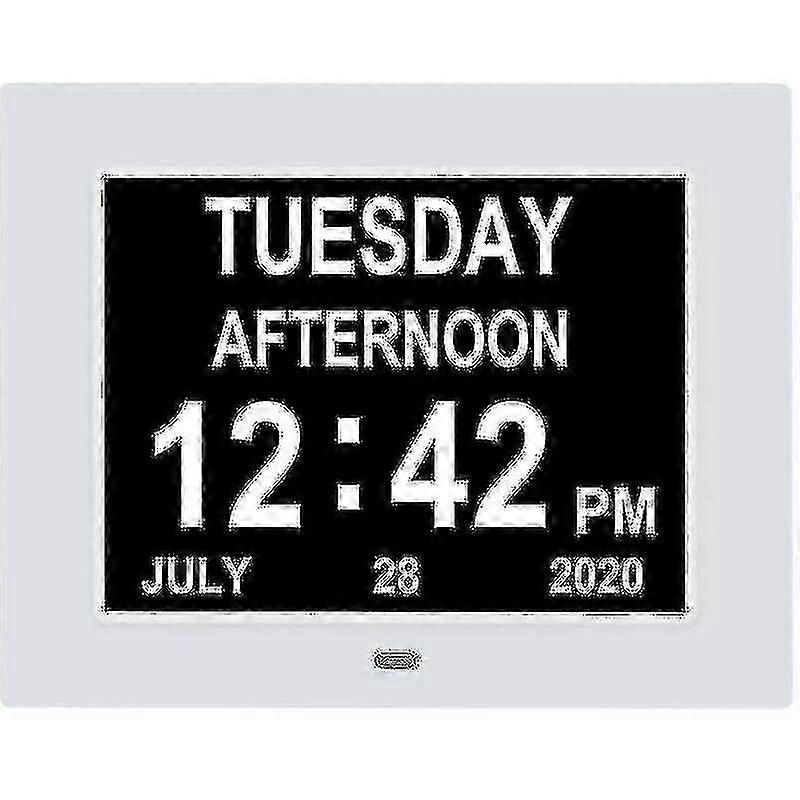 Elderly Digital Clock with Clear Calendar and Day Display