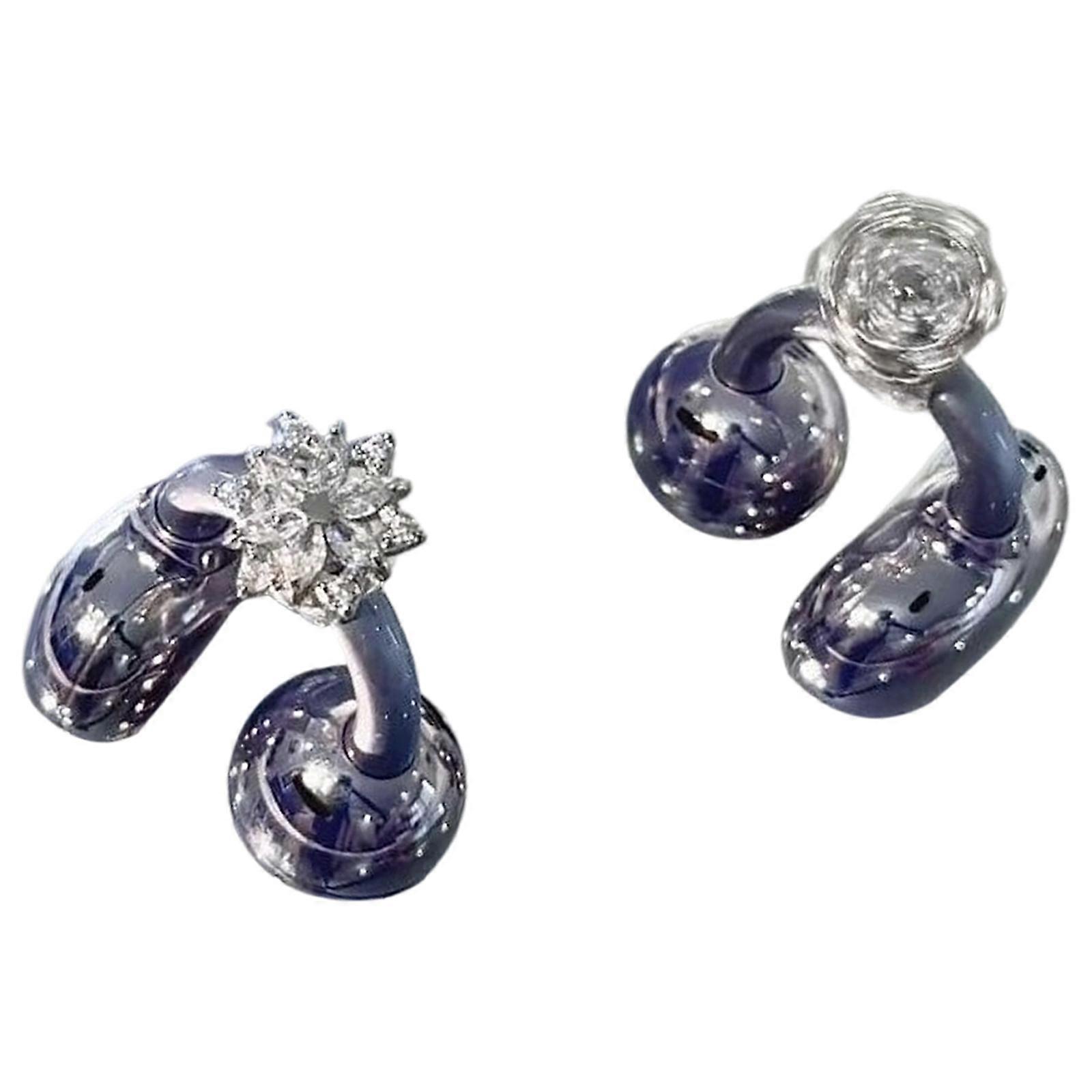 Sparkling Frosts Flower Earphone Charm Rotatable Design For FreeClip Accessories Electroplated Coppers Material Stable Adhesive Multicolor