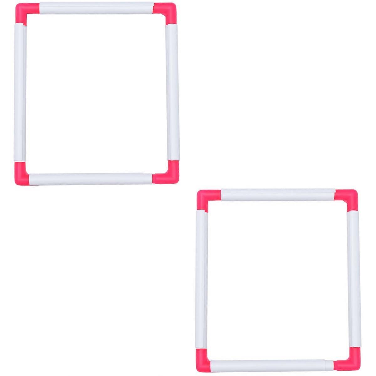 2 pcs Square Embroidery Frame Portable Cross Stitch Frame for Embroidery Quilting Random Color (Post-assembly Inner Diameter 25x30cm/9.8x11.8inch)
