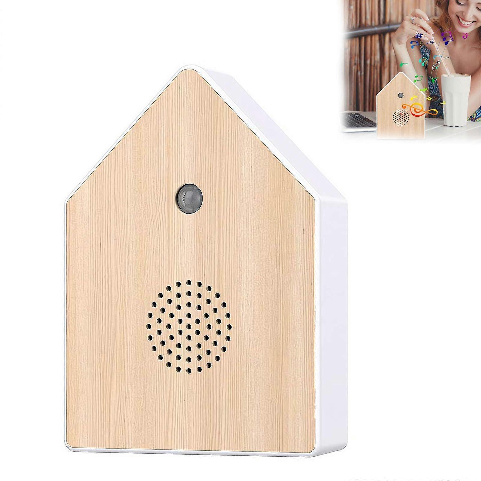 Singing Bird Box White Noise Nature Box With Motion Sensor Birds Chirping Timer For Spa Travel Imitation Wood 1 Piece