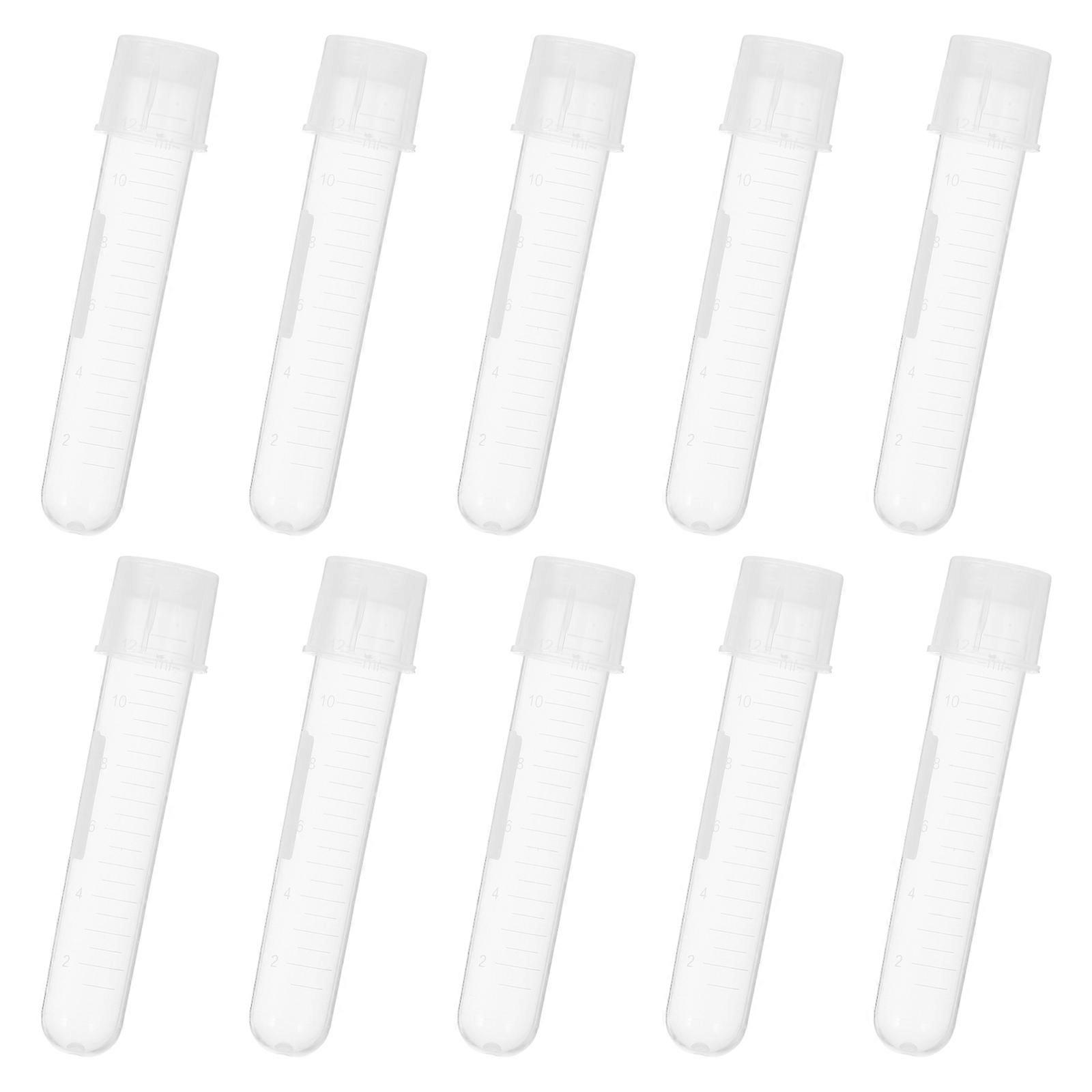 Centrifuge Tubes Transparent Graduated Plastic Self Standing Conical Bottom for Researchers Dna and Rna Storage 10Pcs