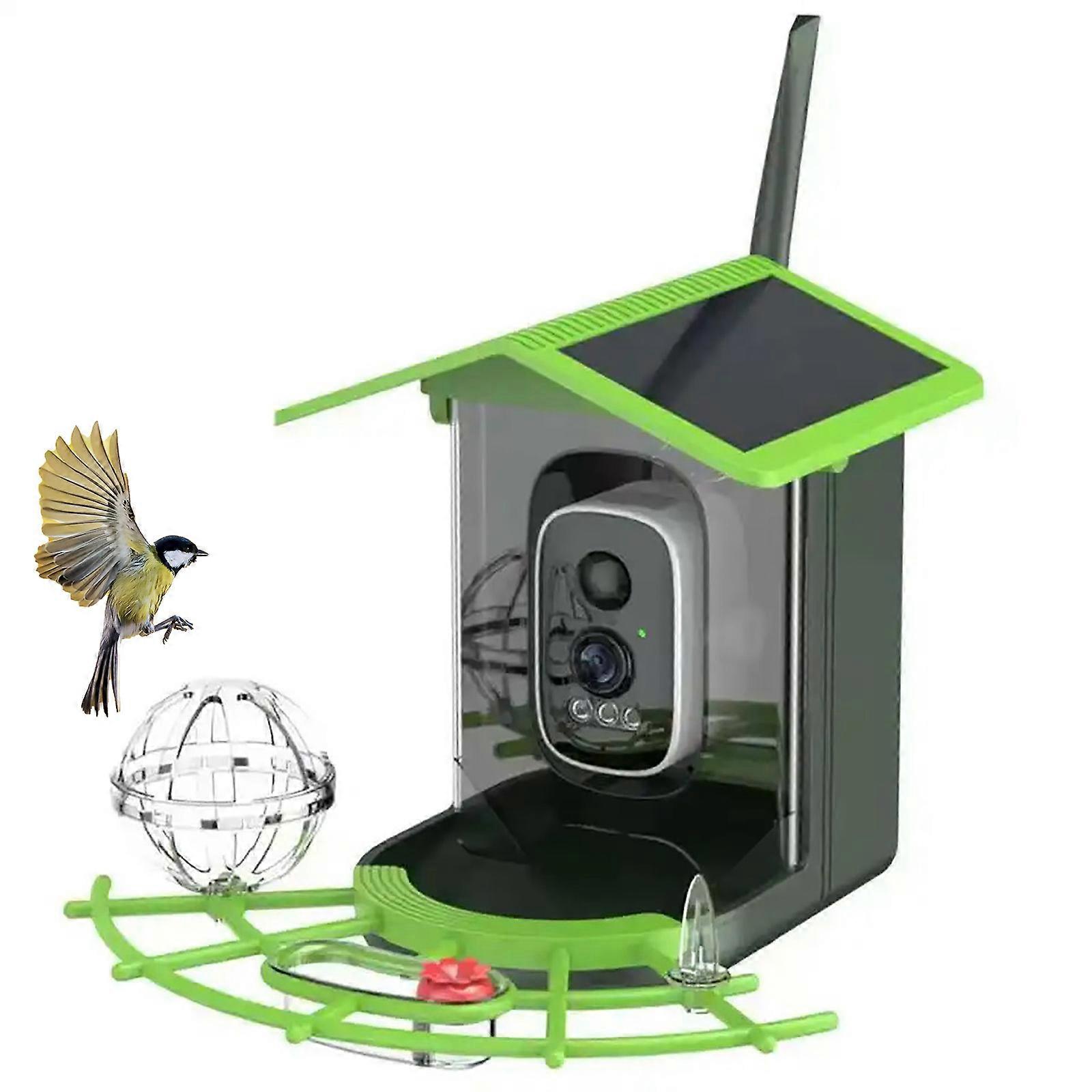 APP View Bird Feeder Camera with Solar Panel Weatherproof Bird Feeding Station Bird House For Backyard Wildlife Multicolor